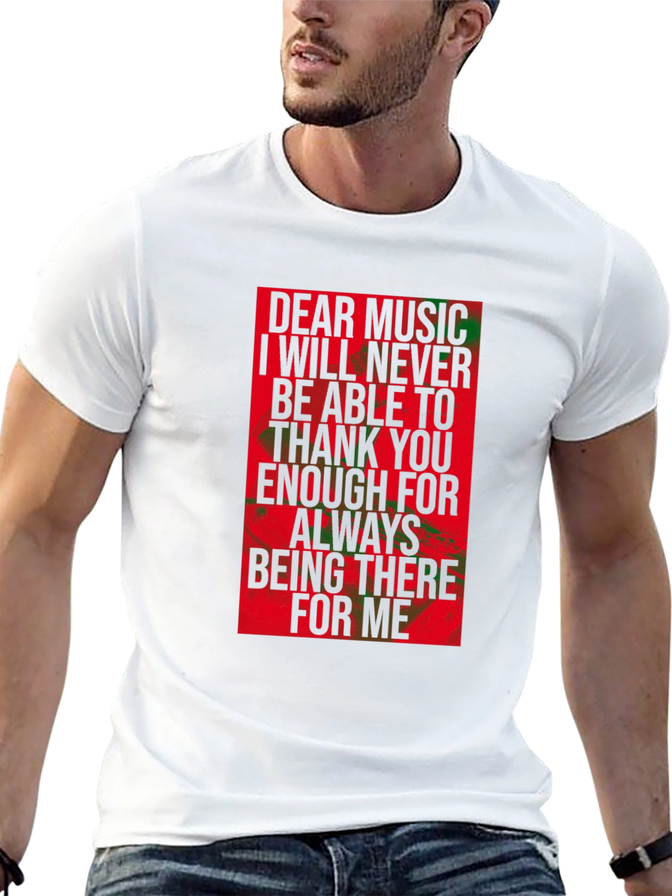 Dear Music Graphic Tee - Black Crew Neck T-Shirt