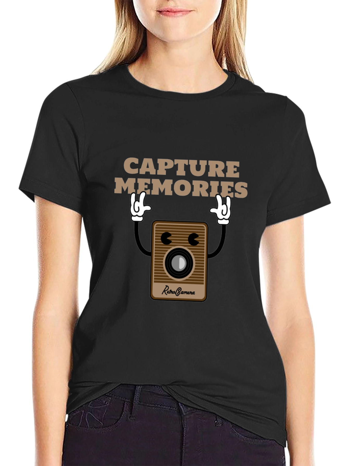 Retro Camera Capture Memories Graphic T-Shirt