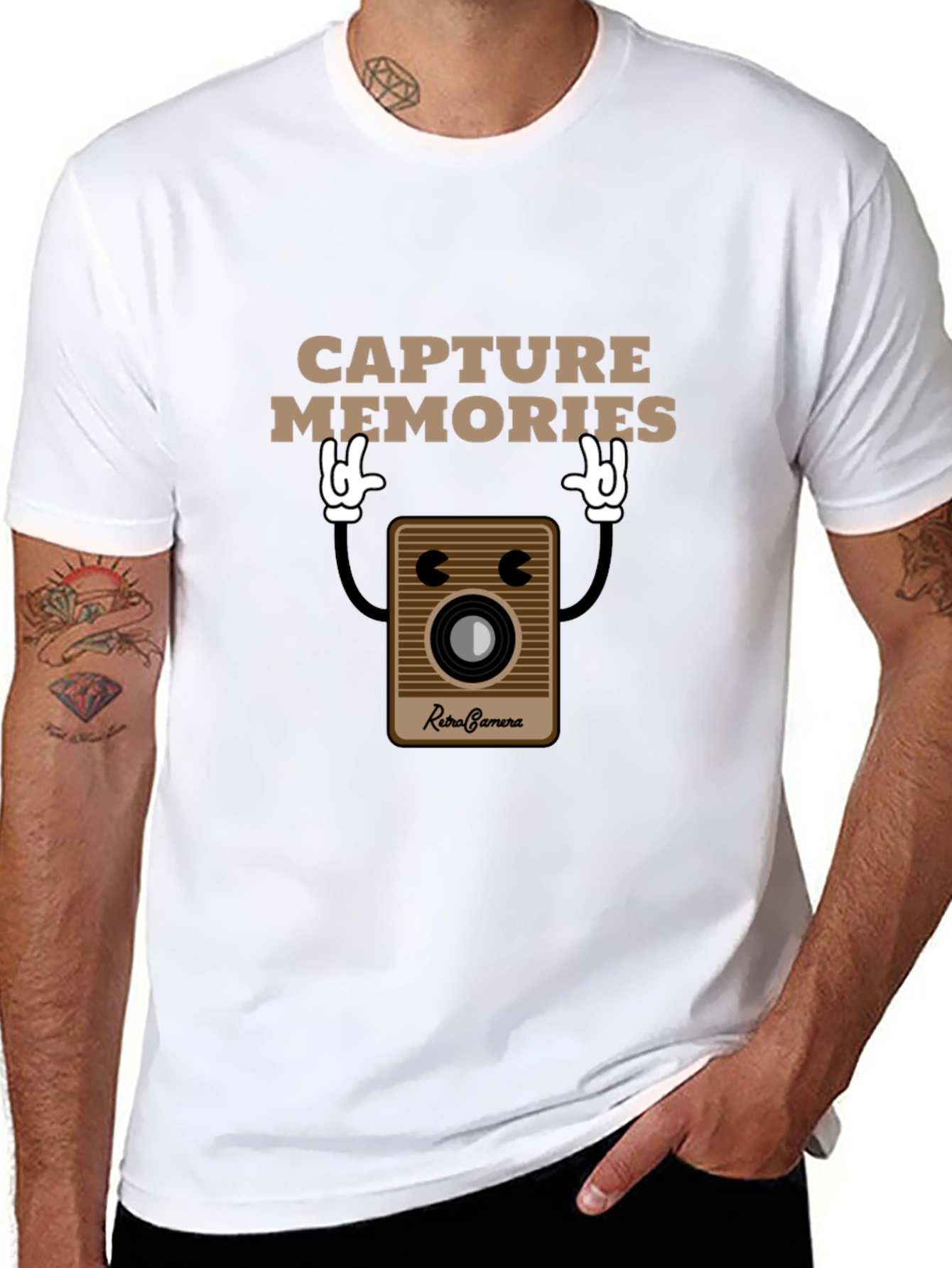 Retro Camera Capture Memories Graphic T-Shirt