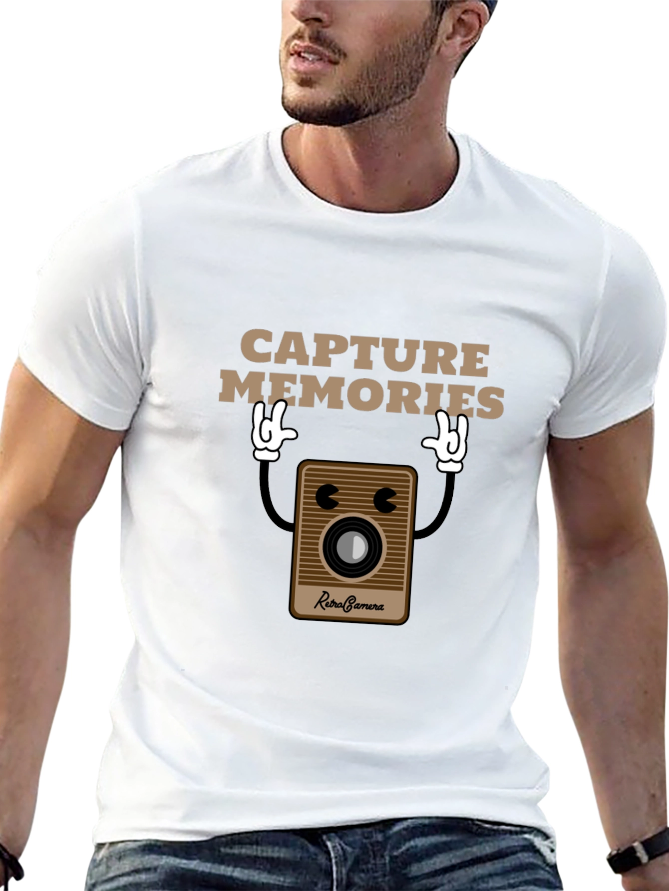 Retro Camera Capture Memories Graphic T-Shirt