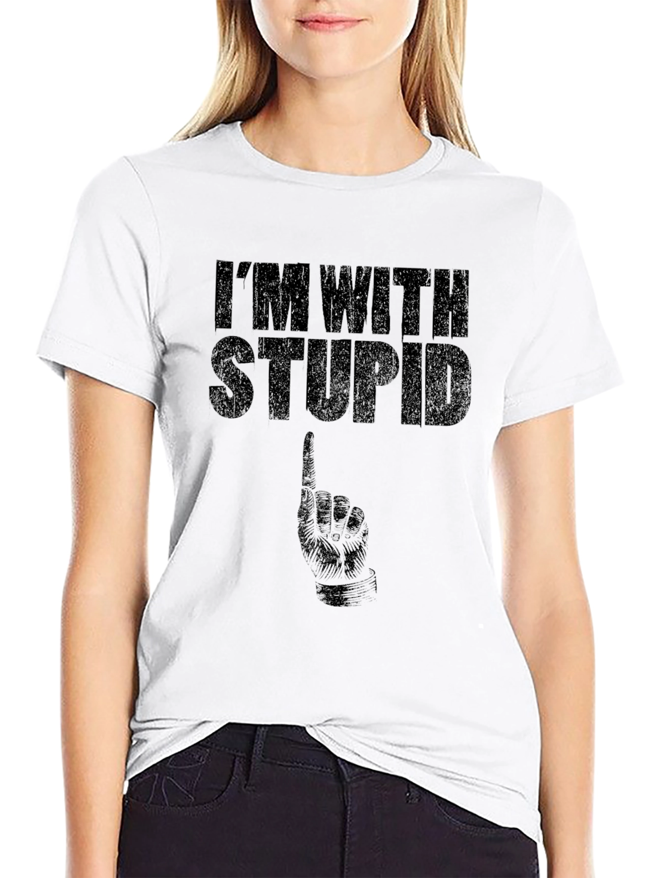 Im With Stupid Graphic T-Shirt - Funny Novelty Tee