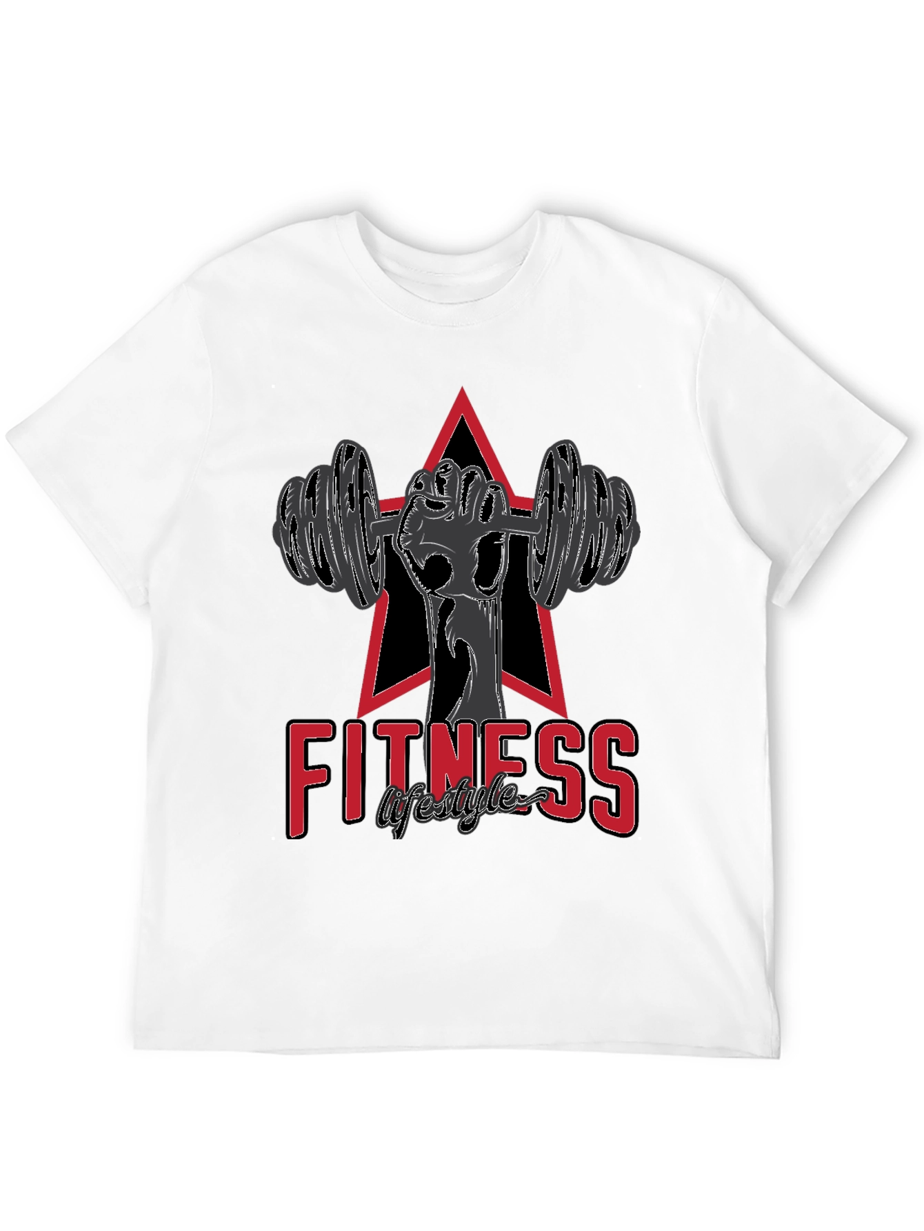 Fitness Lifestyle Graphic Tee - Weightlifting Design
