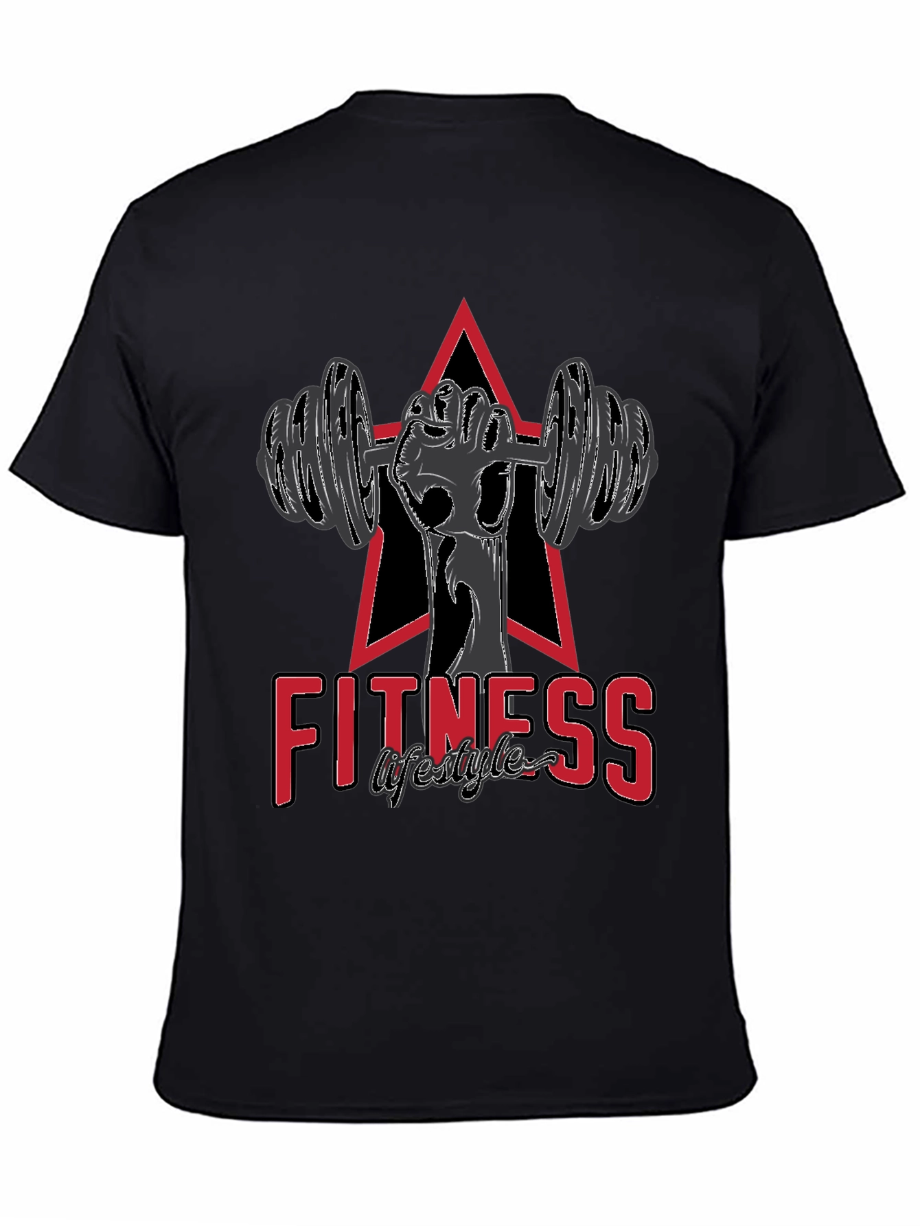 Fitness Lifestyle Graphic Tee - Weightlifting Design