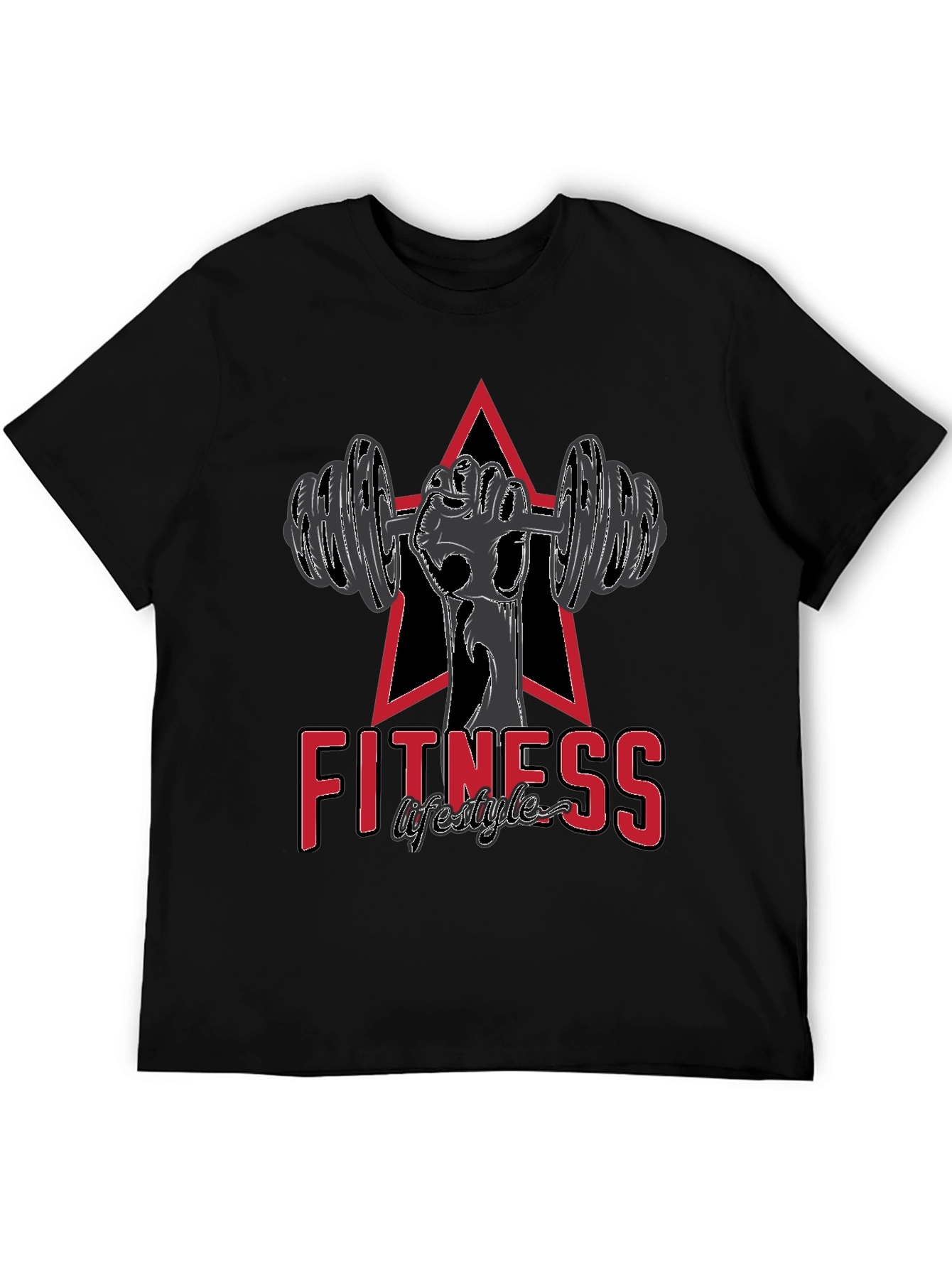 Fitness Lifestyle Graphic Tee - Weightlifting Design