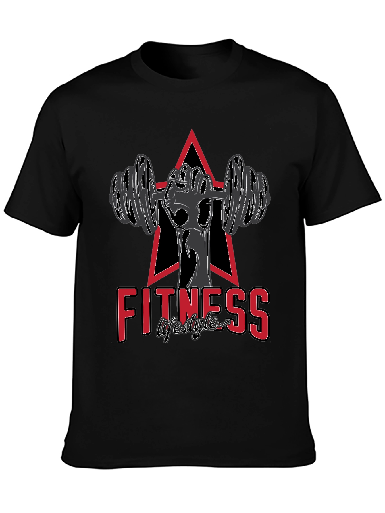 Fitness Lifestyle Graphic Tee - Weightlifting Design