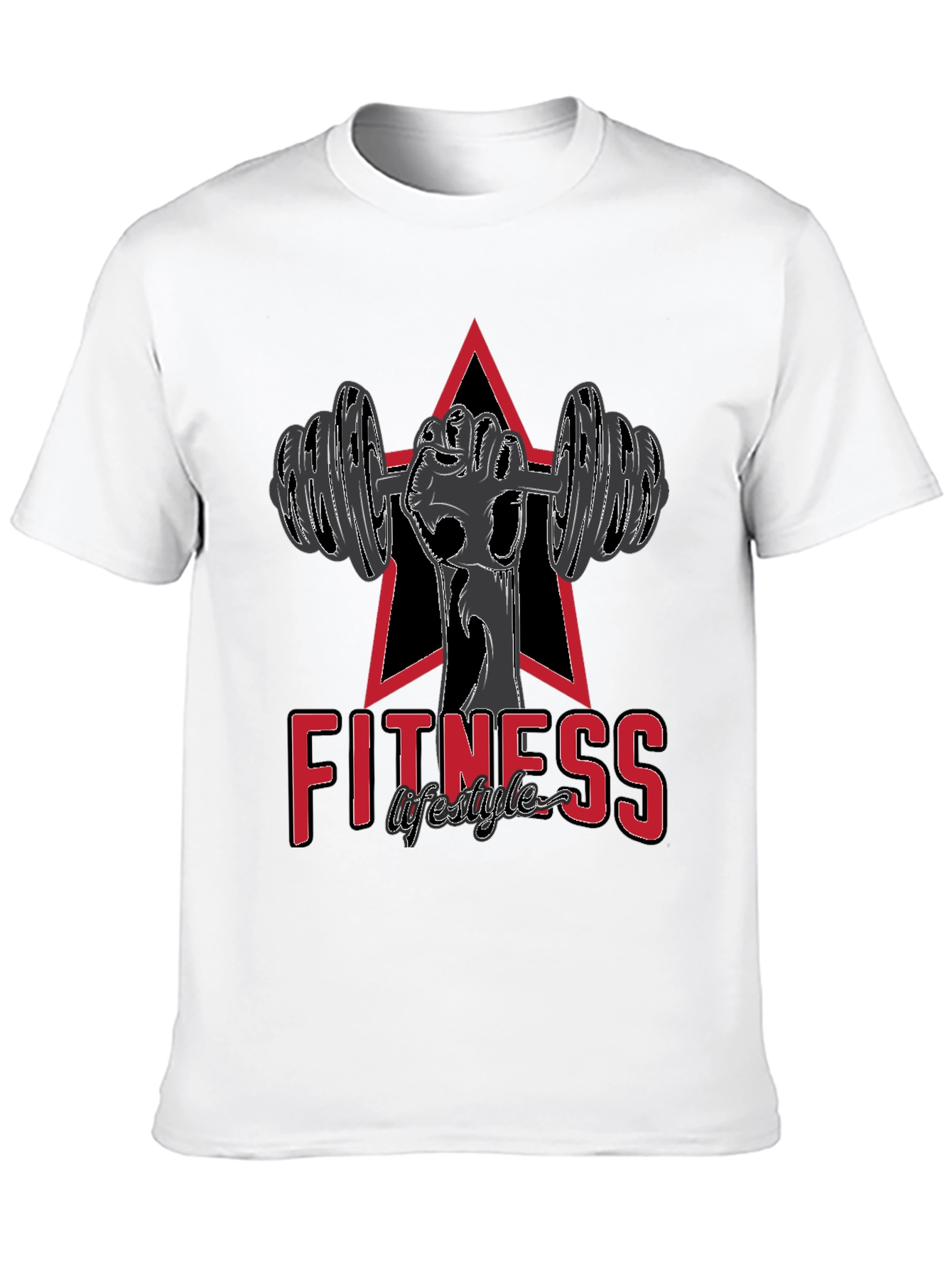 Fitness Lifestyle Graphic Tee - Weightlifting Design