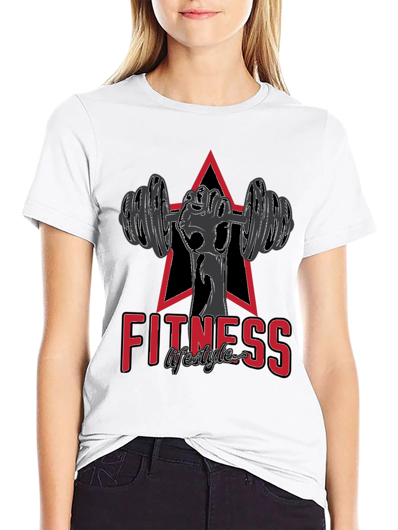 Fitness Lifestyle Graphic Tee - Weightlifting Design