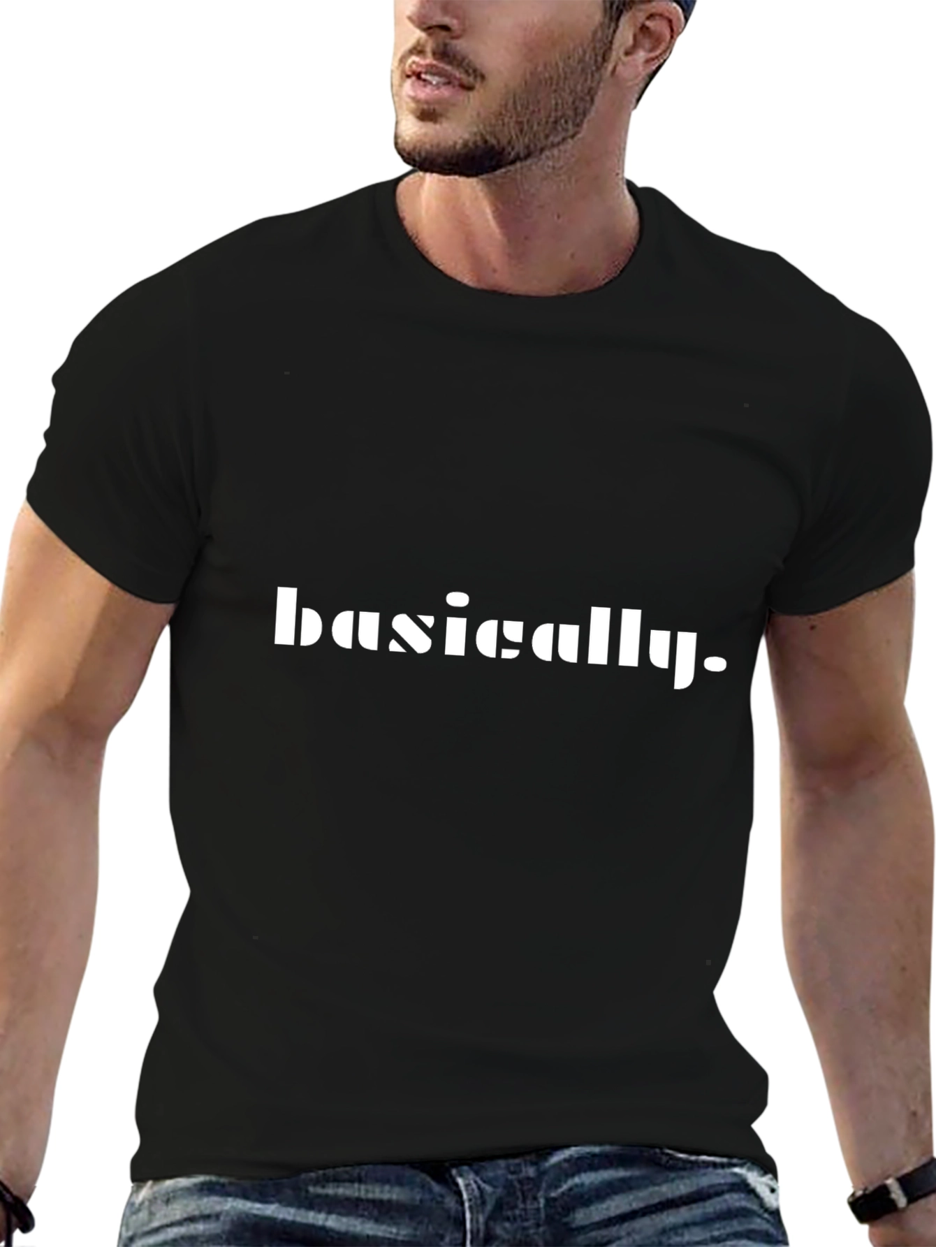 Basically T-Shirt - Mens Black Graphic Tee