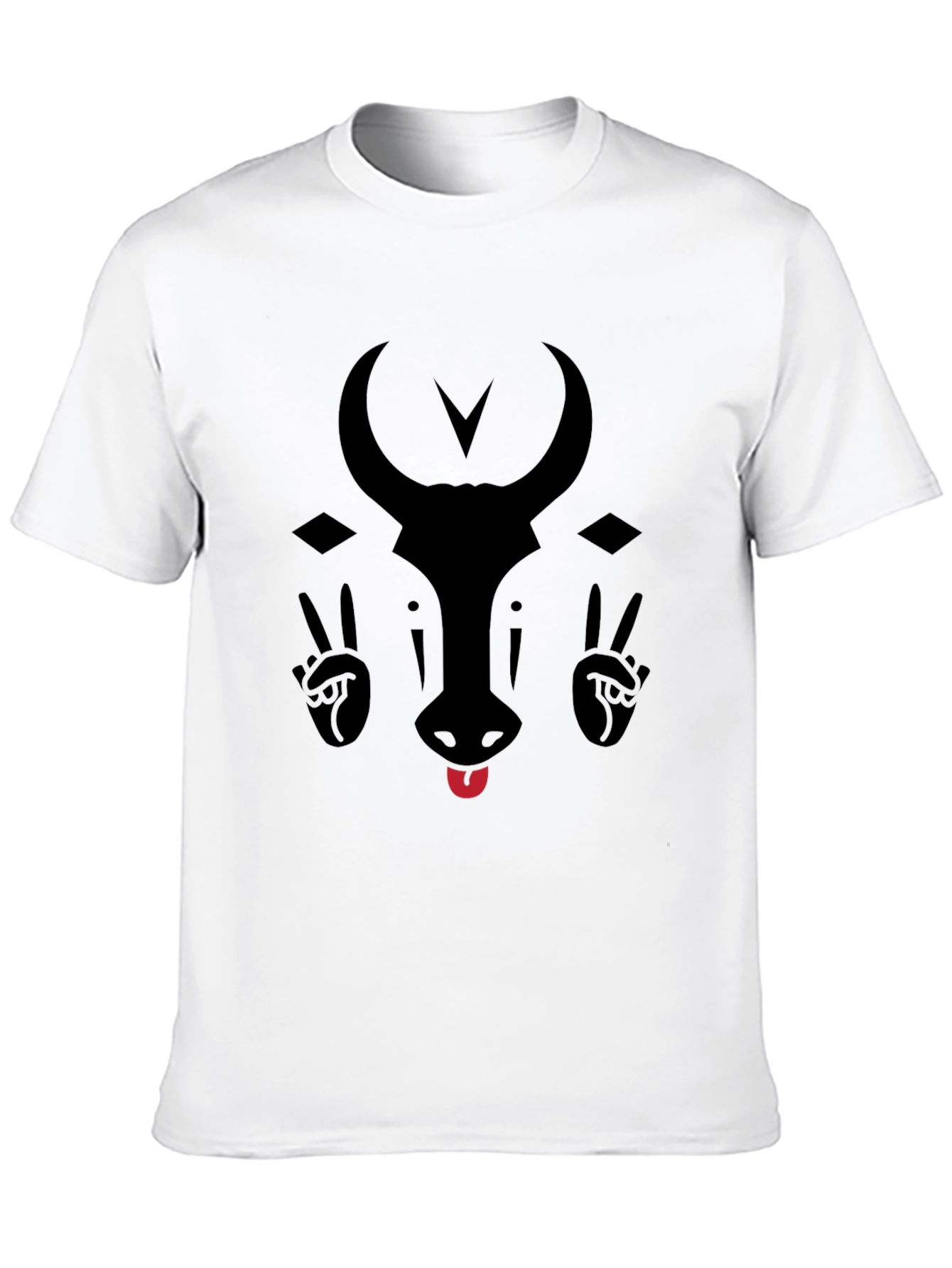 Bull Face Graphic Tee - Black