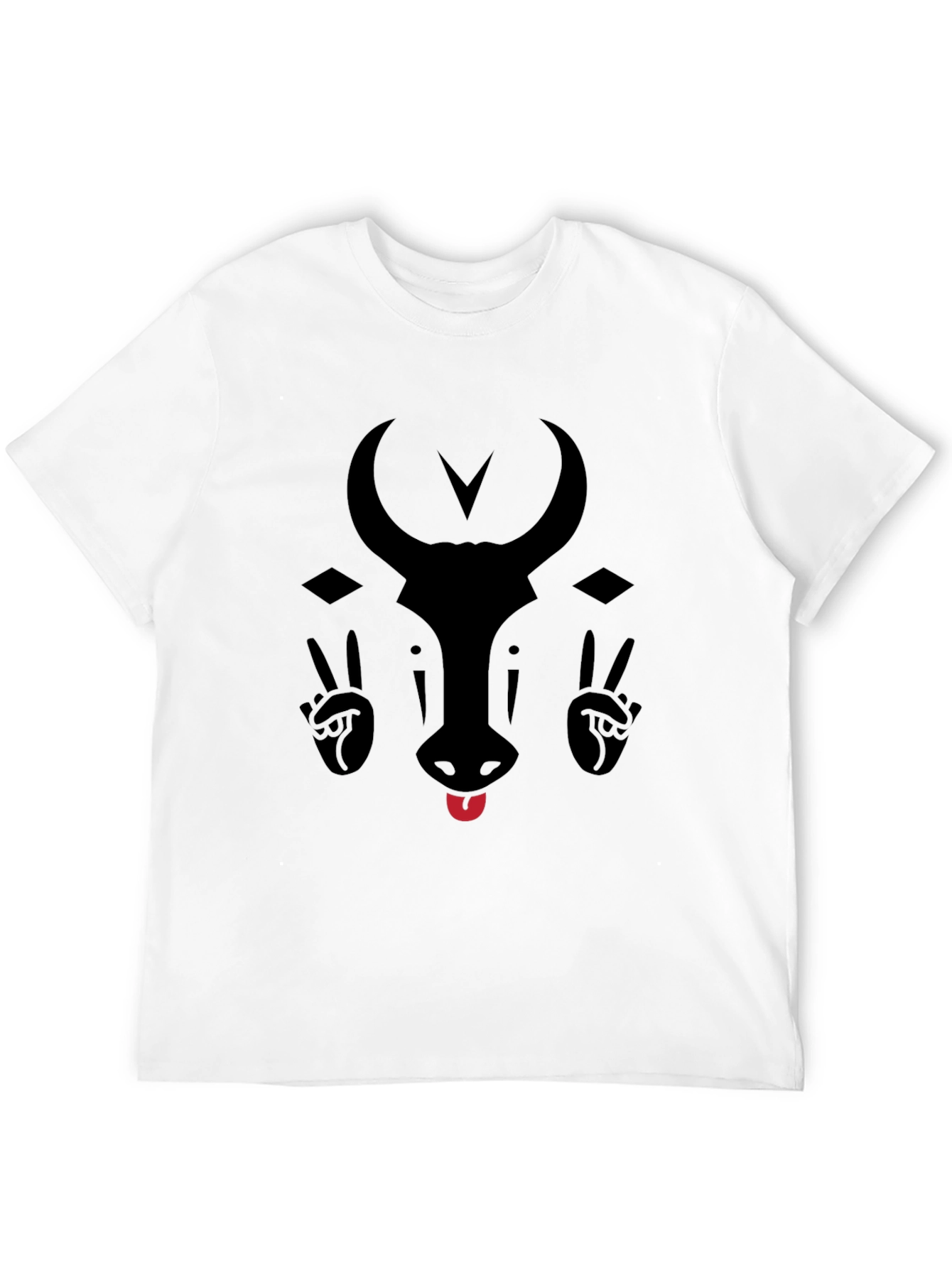Bull Face Graphic Tee - Black