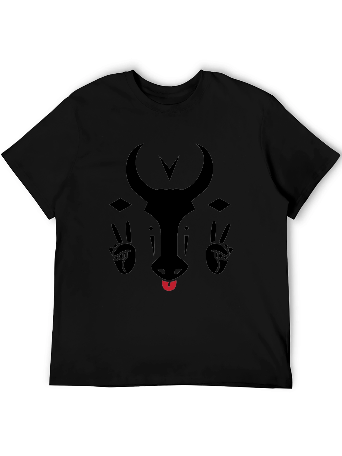 Bull Face Graphic Tee - Black