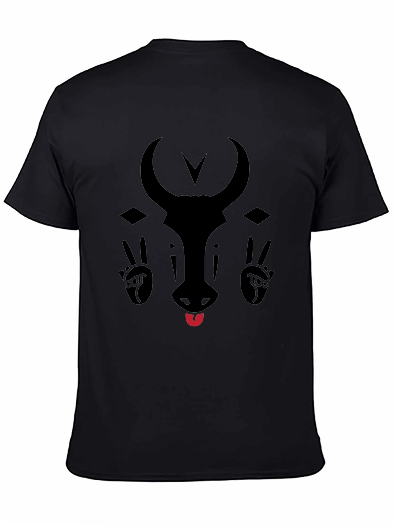 Bull Face Graphic Tee - Black