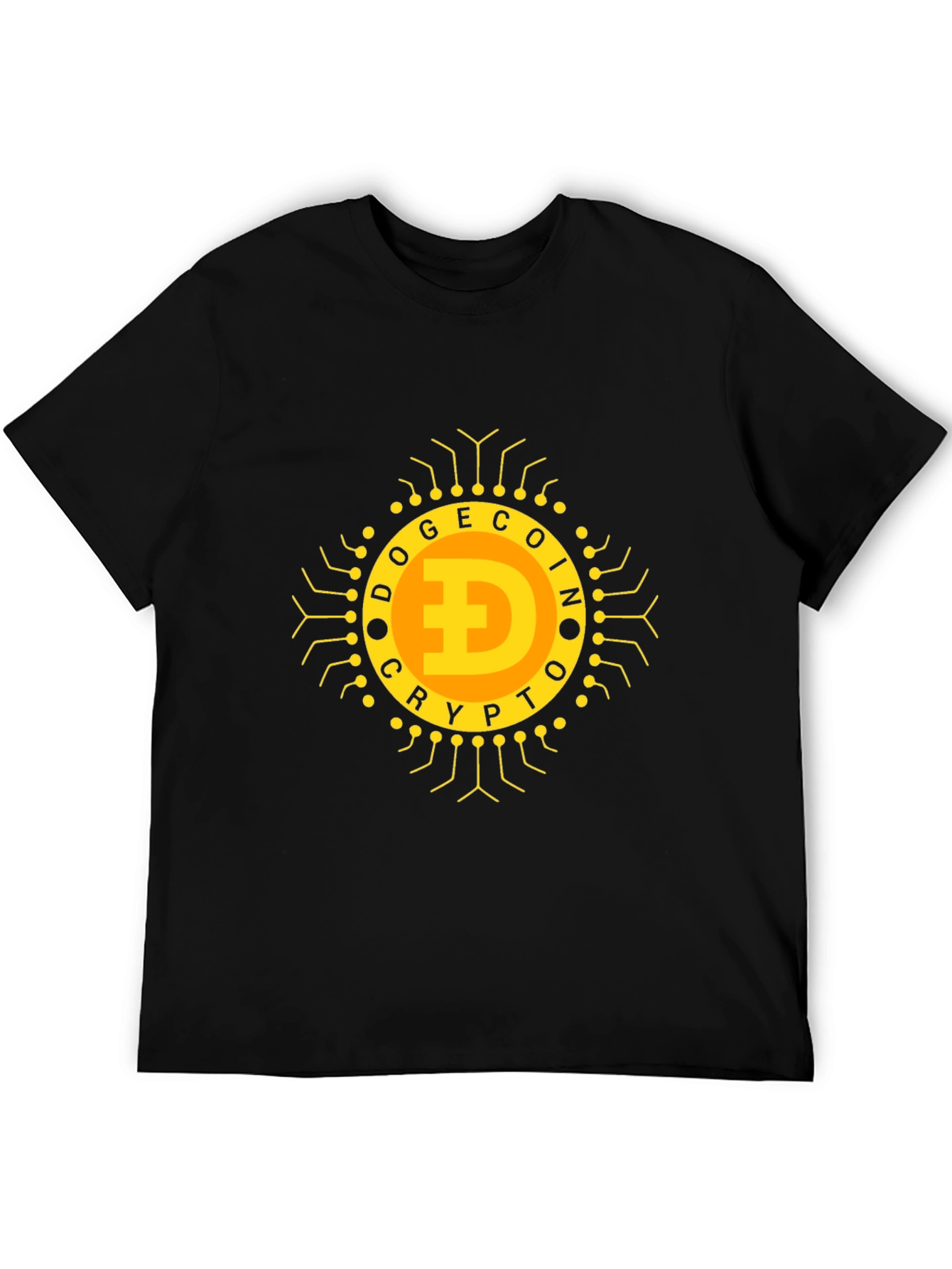 Dogecoin Crypto T-Shirt - Black Bold Design