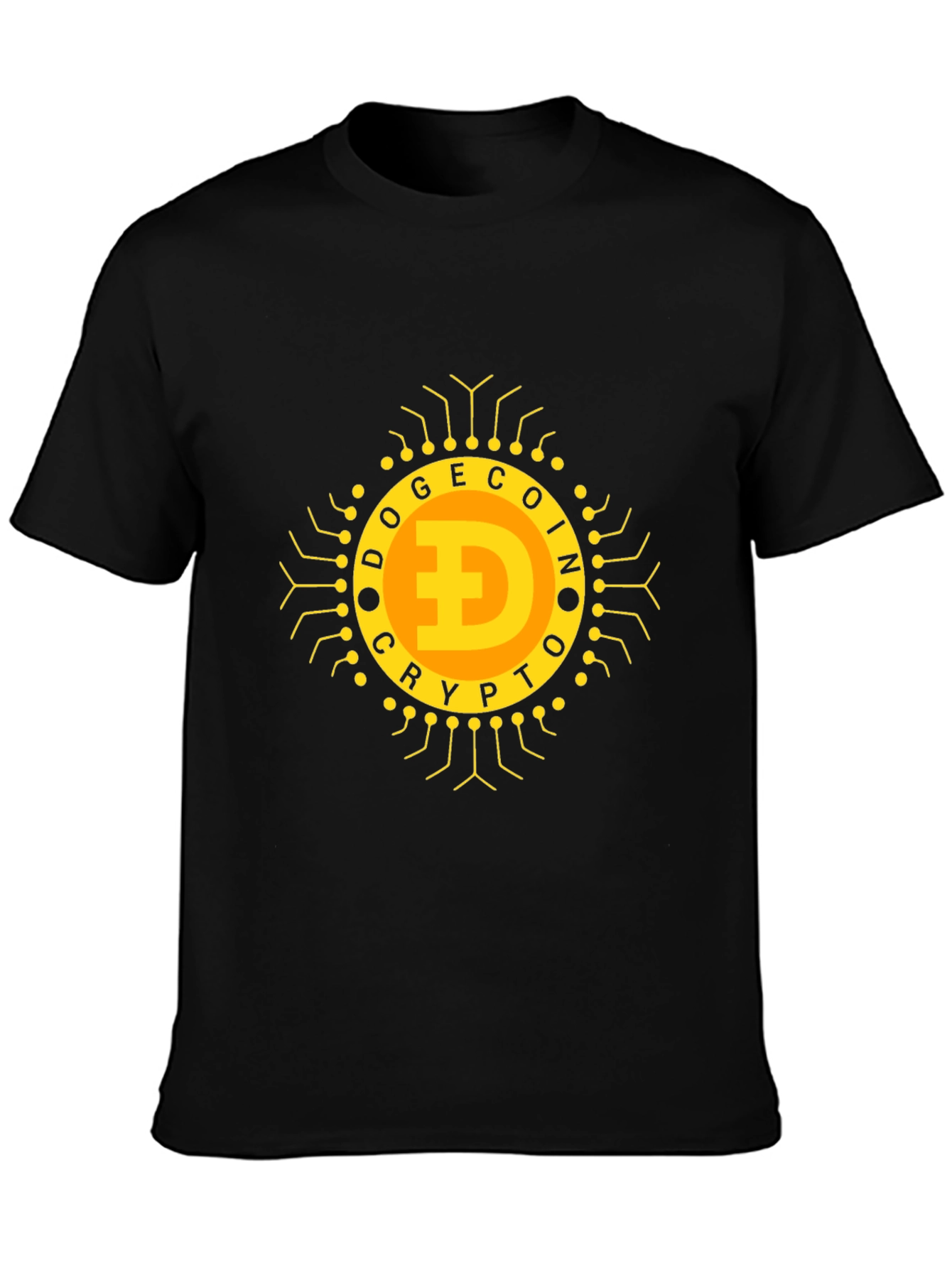 Dogecoin Crypto T-Shirt - Black Bold Design