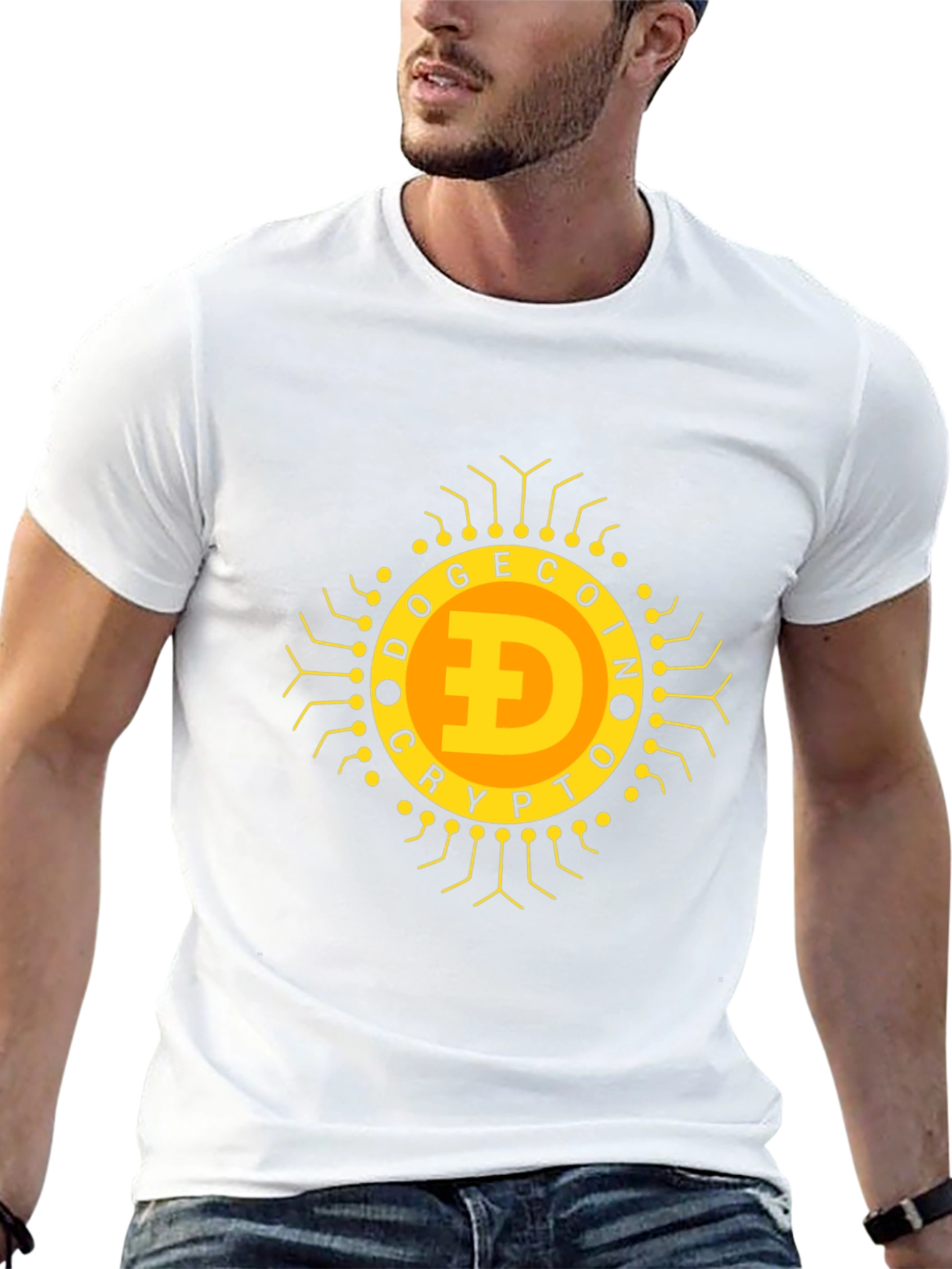 Dogecoin Crypto T-Shirt - Black Bold Design