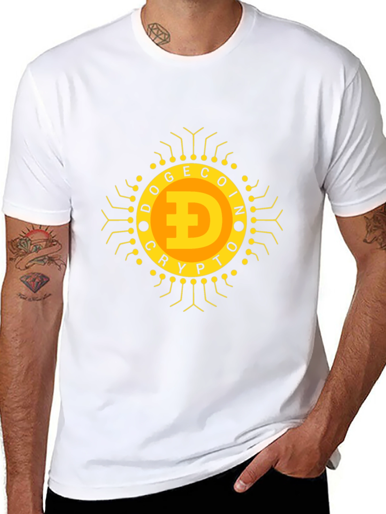 Dogecoin Crypto T-Shirt - Black Bold Design