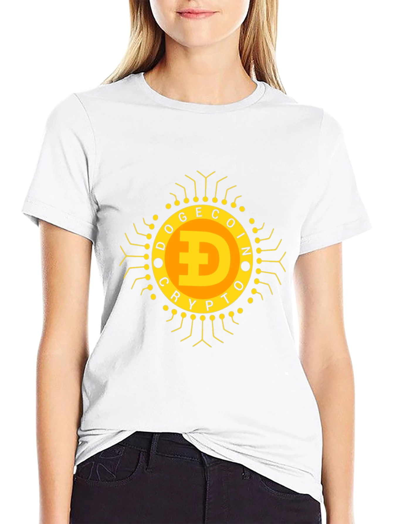 Dogecoin Crypto T-Shirt - Black Bold Design