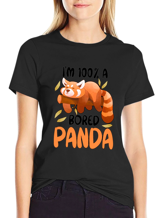Bored Panda Graphic Tee - Black Cotton Casual Shirt