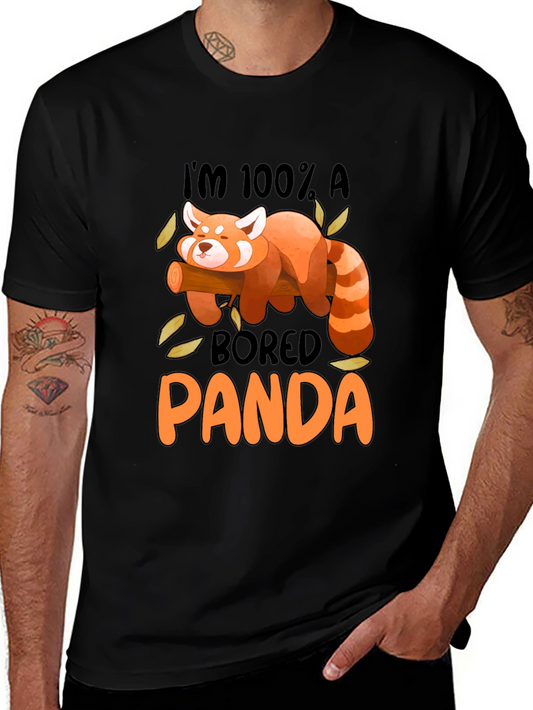 Bored Panda Graphic Tee - Black Cotton Casual Shirt
