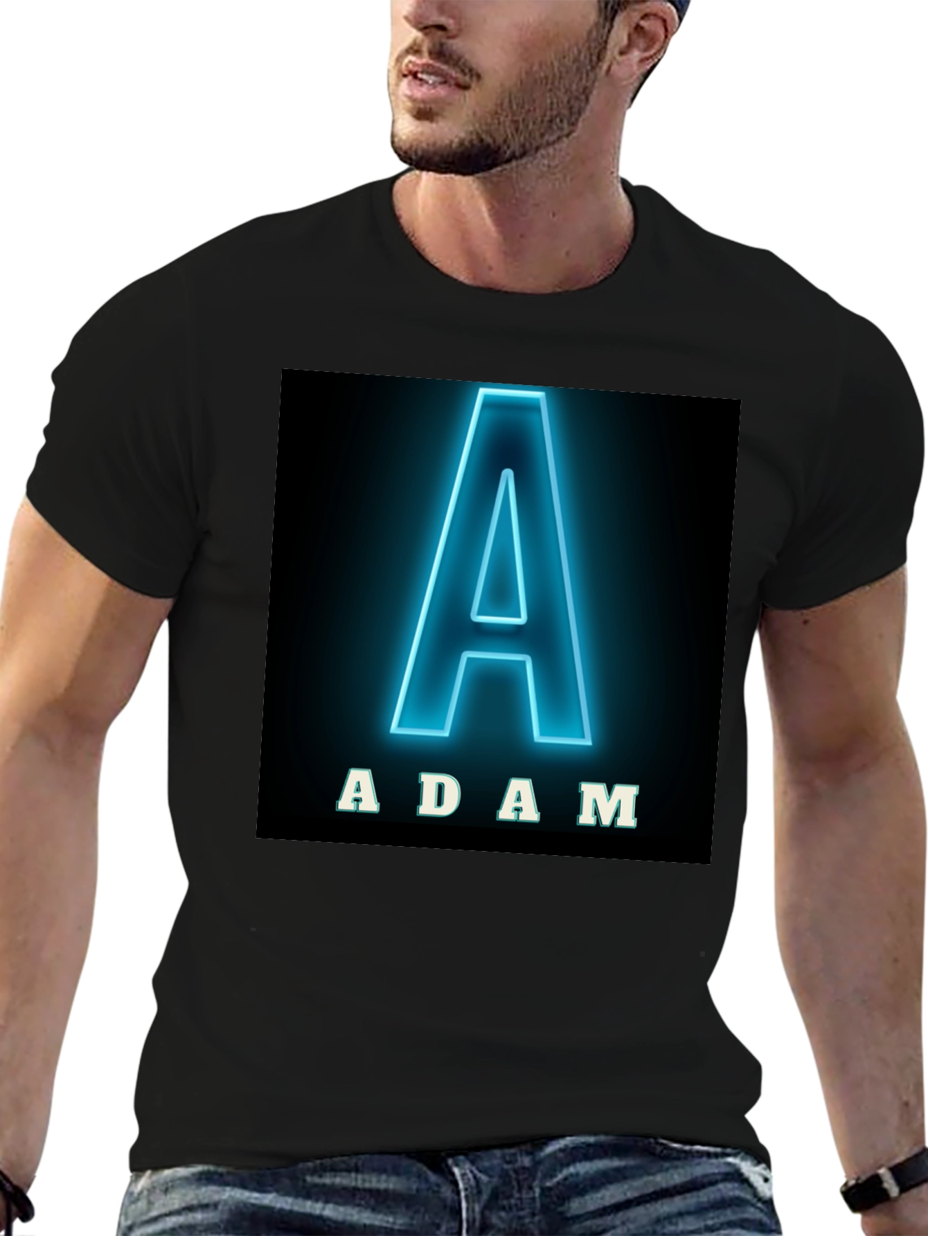 Adam Neon Letter T-Shirt