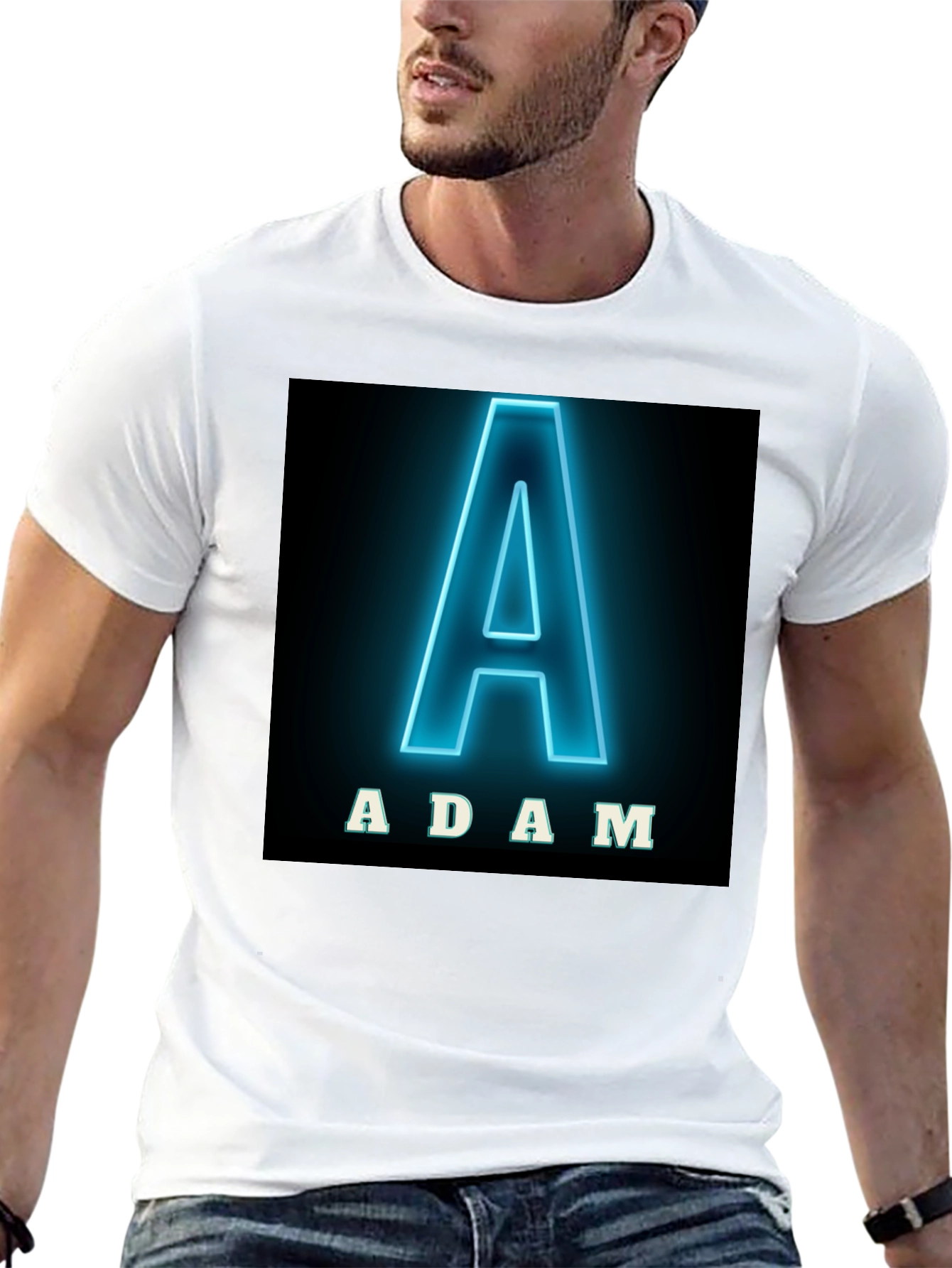 Adam Neon Letter T-Shirt