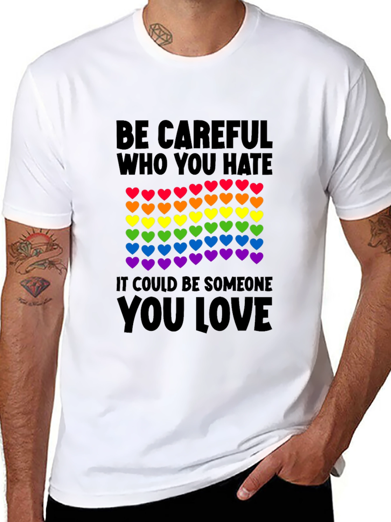 Be Careful Who You Hate LGBT Pride T-Shirt