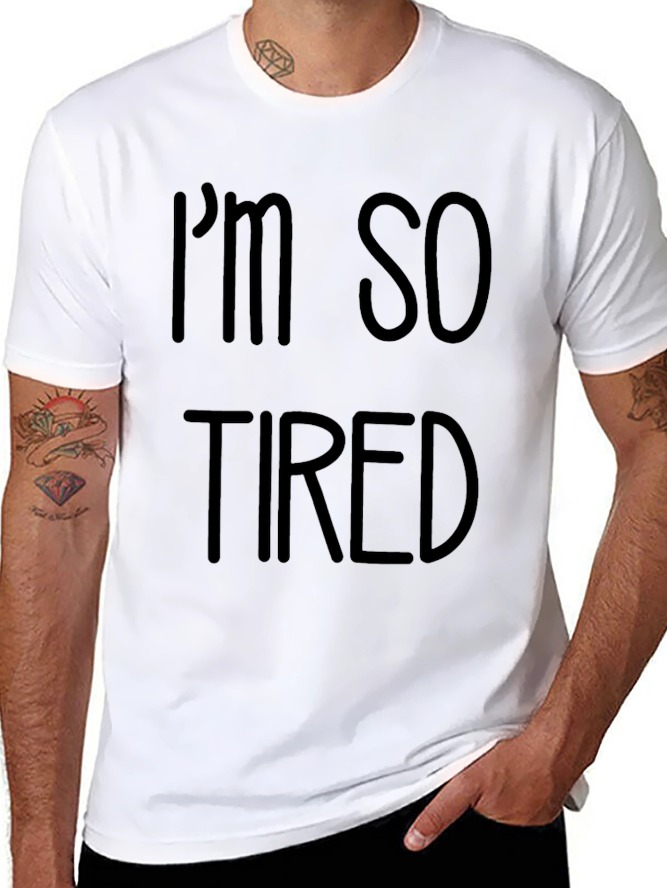 Im So Tired Black Tee