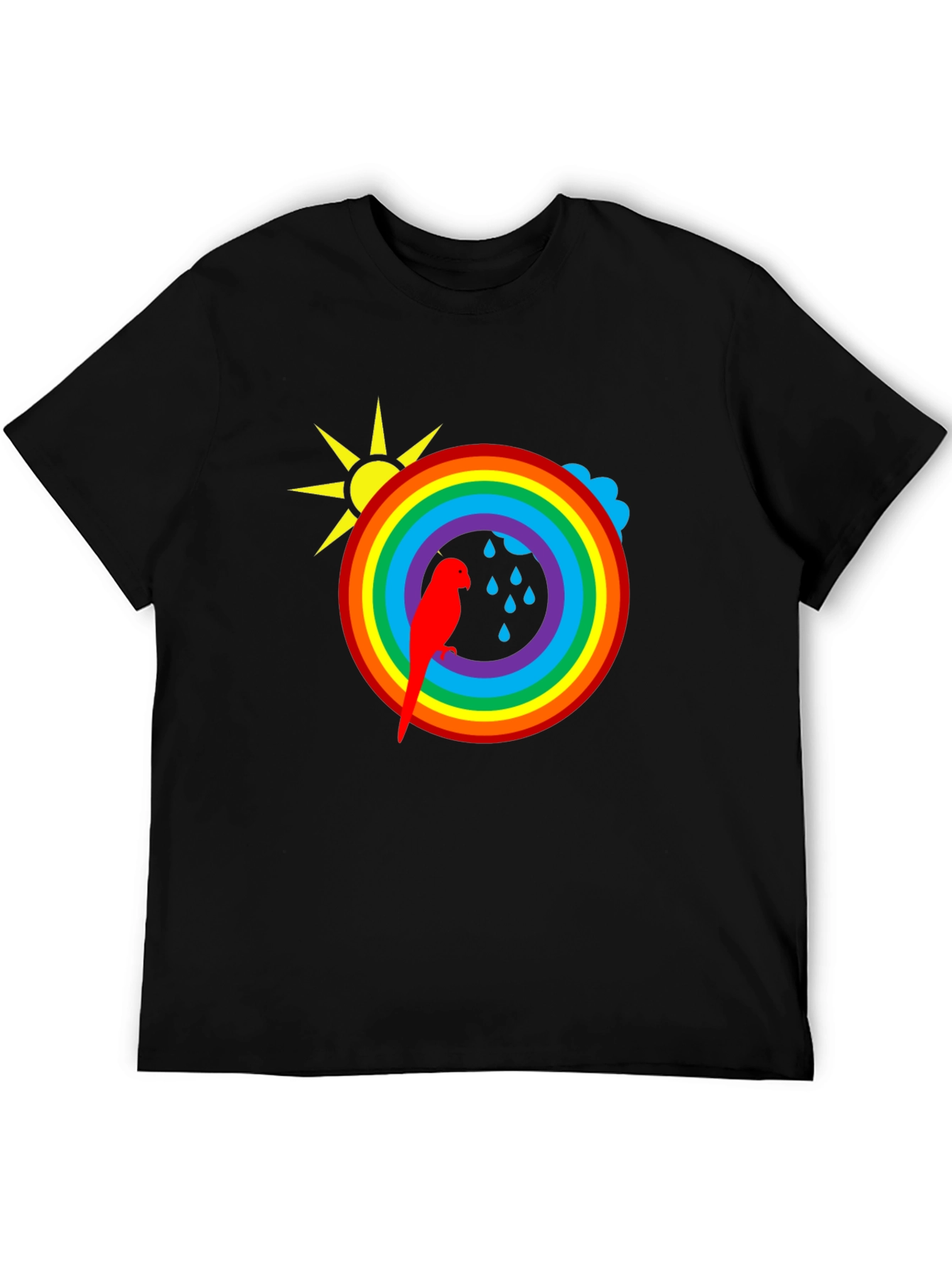 Rainbow Parrot Graphic T-Shirt
