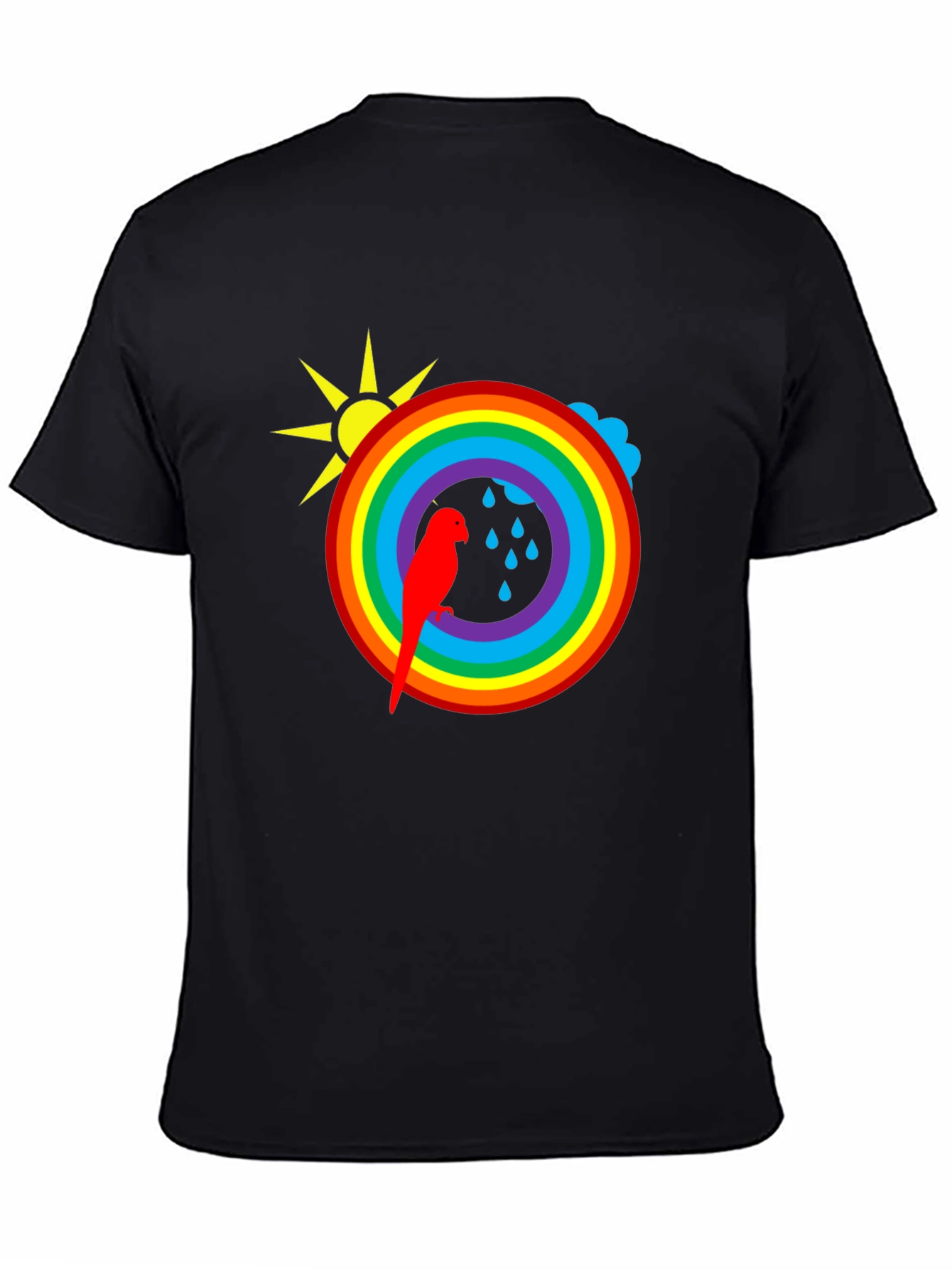 Rainbow Parrot Graphic T-Shirt