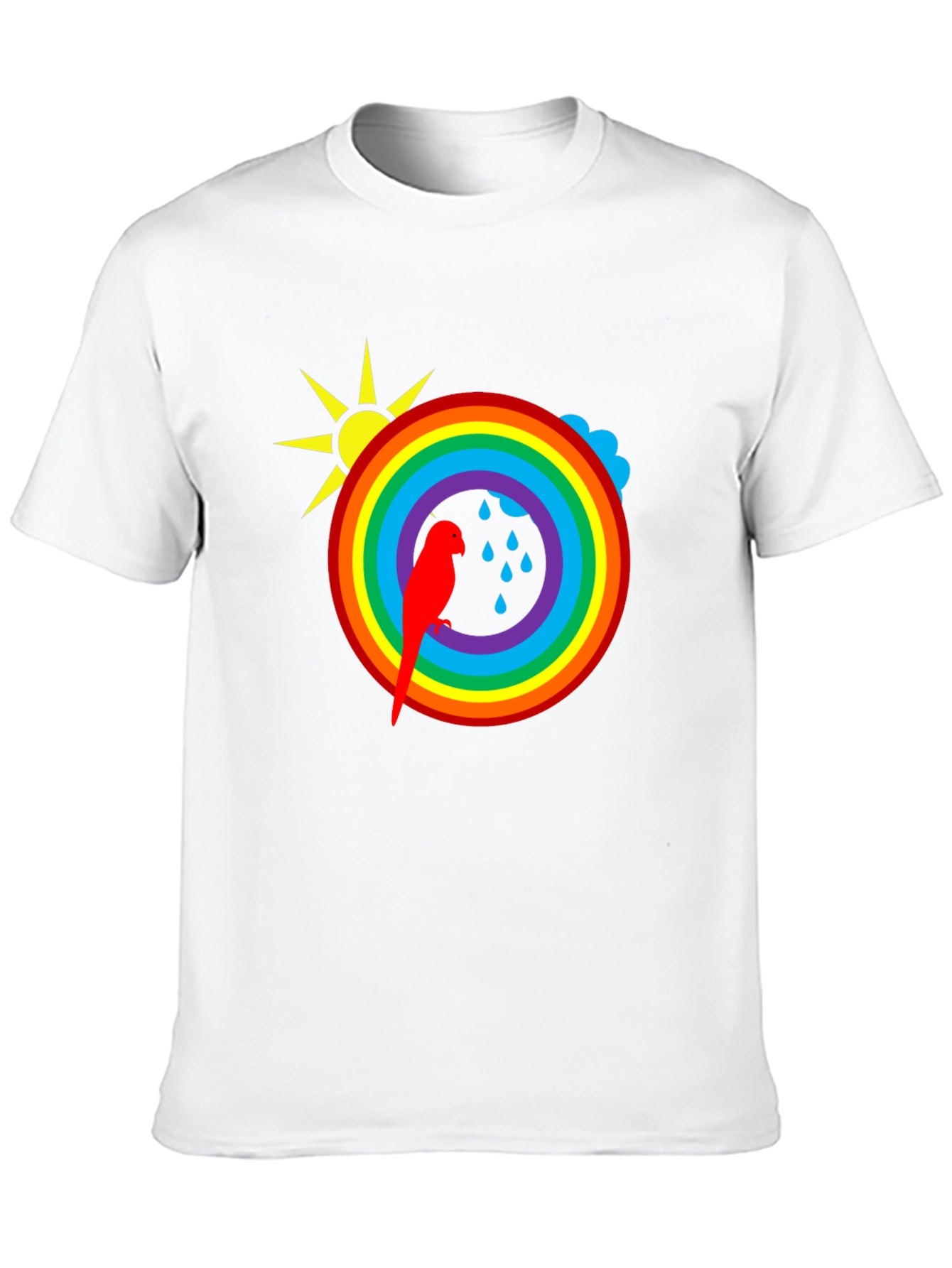 Rainbow Parrot Graphic T-Shirt