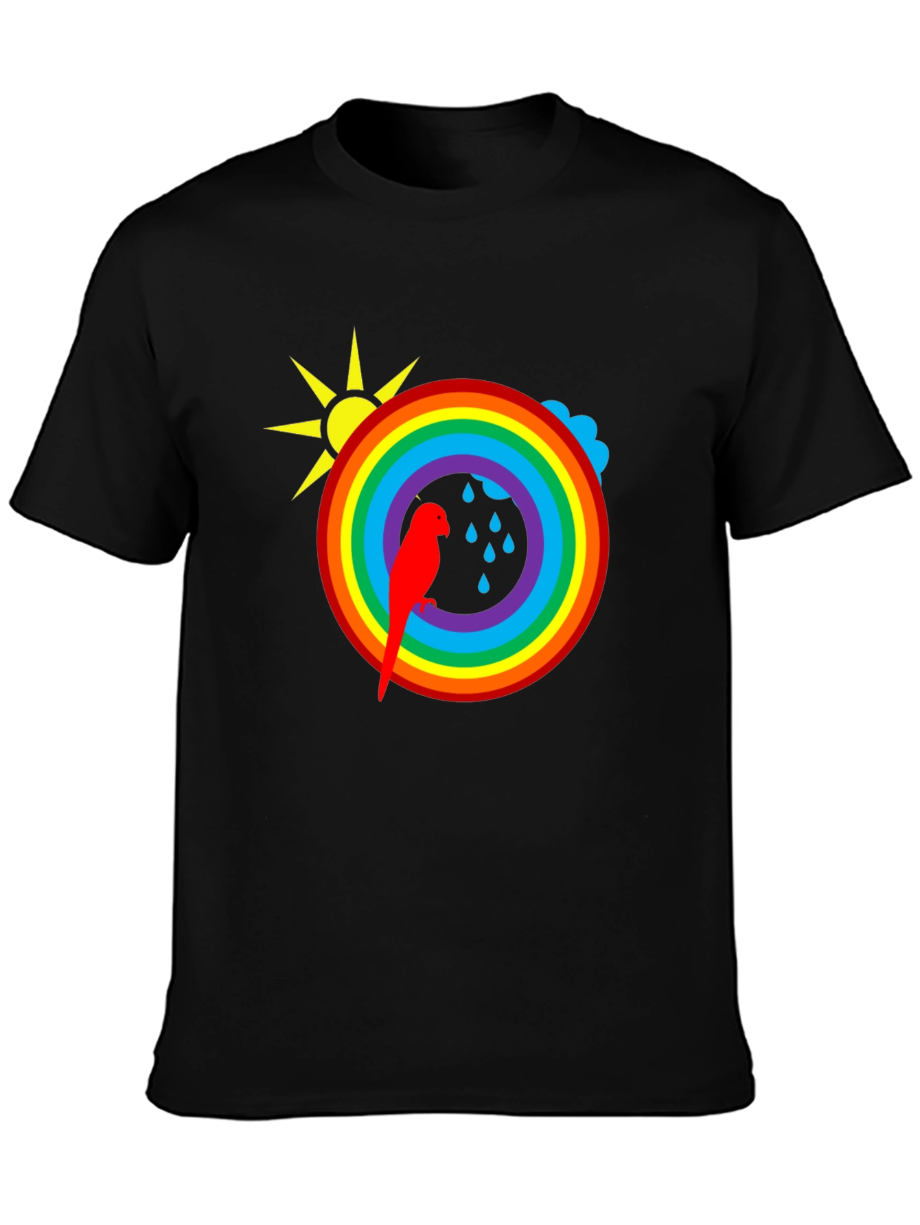 Rainbow Parrot Graphic T-Shirt