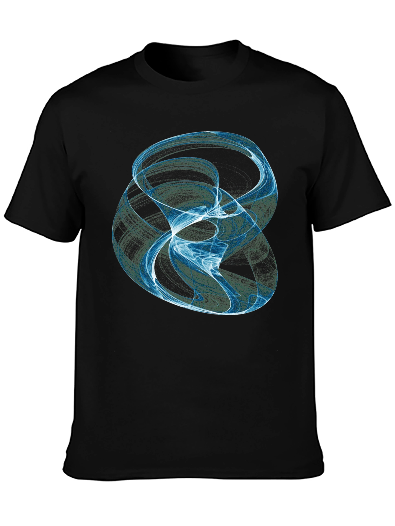 Abstract Swirl Graphic Black T-Shirt