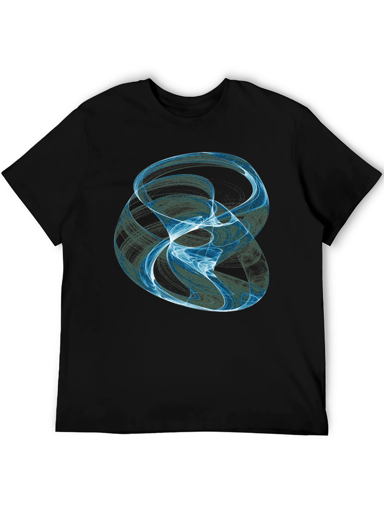 Abstract Swirl Graphic Black T-Shirt