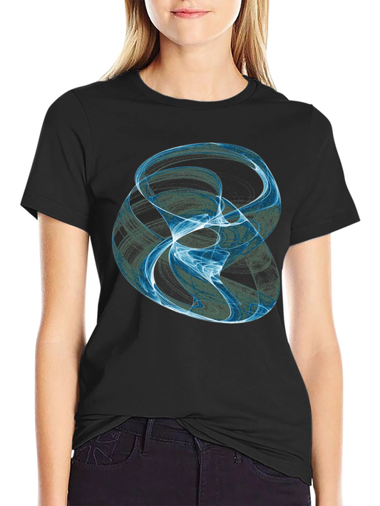 Abstract Swirl Graphic Black T-Shirt