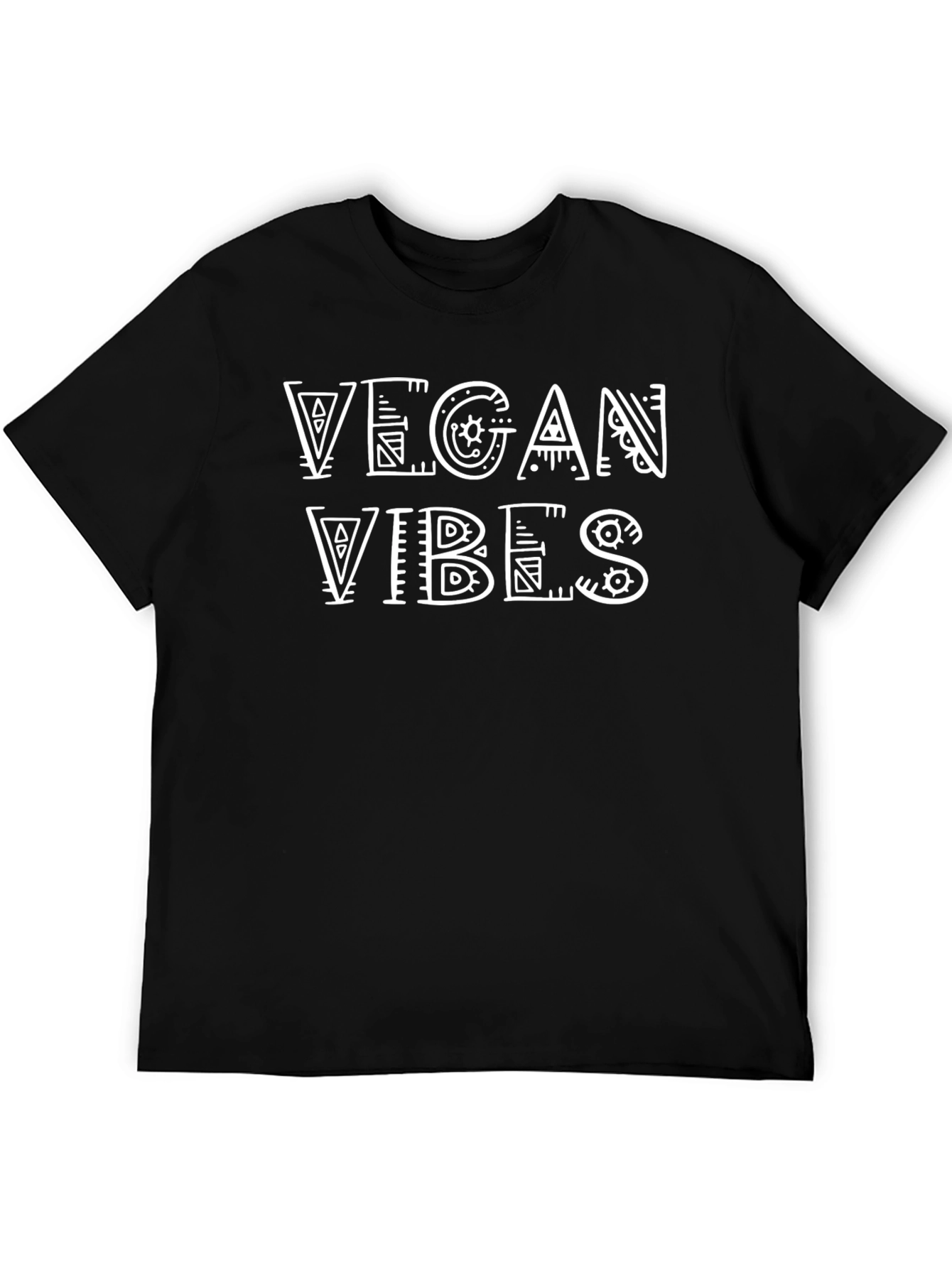 Vegan Vibes Graphic Tee - Black Casual T-Shirt
