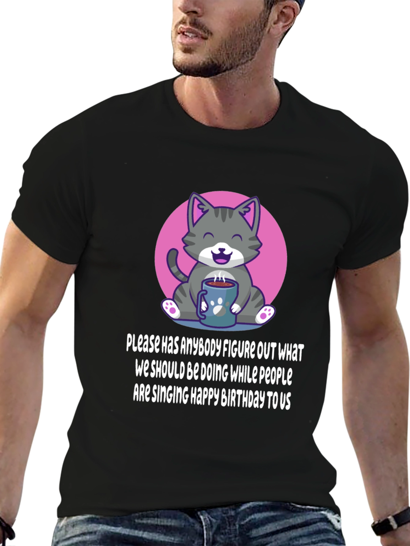 Cat Coffee Birthday Tee: What to do?