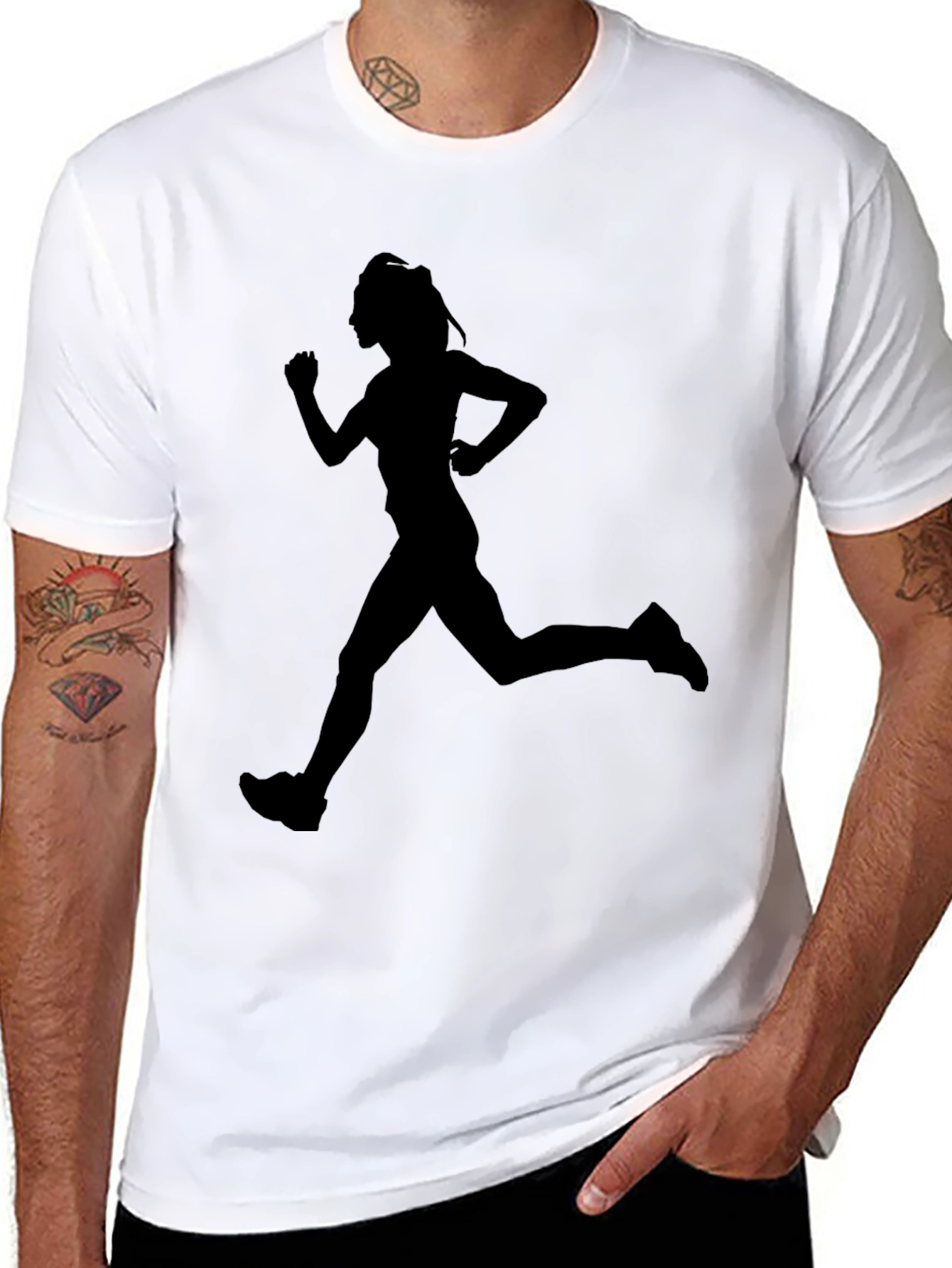 Runner Silhouette Black Graphic Tee
