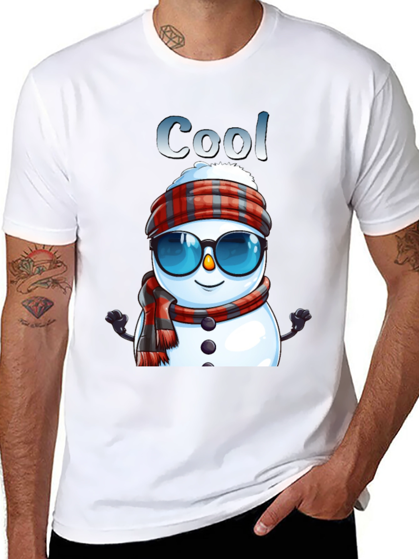 Cool Snowman T-Shirt - Festive Winter Apparel