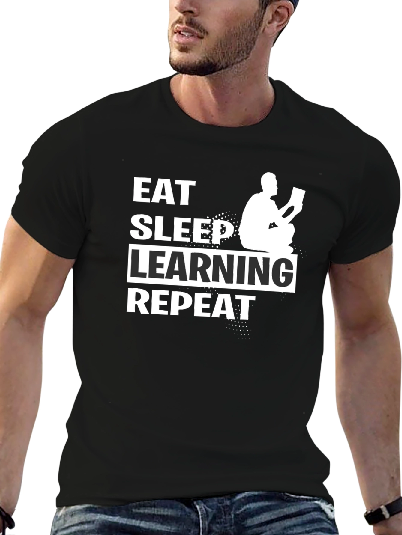 Eat Sleep Learning Repeat Black T-Shirt