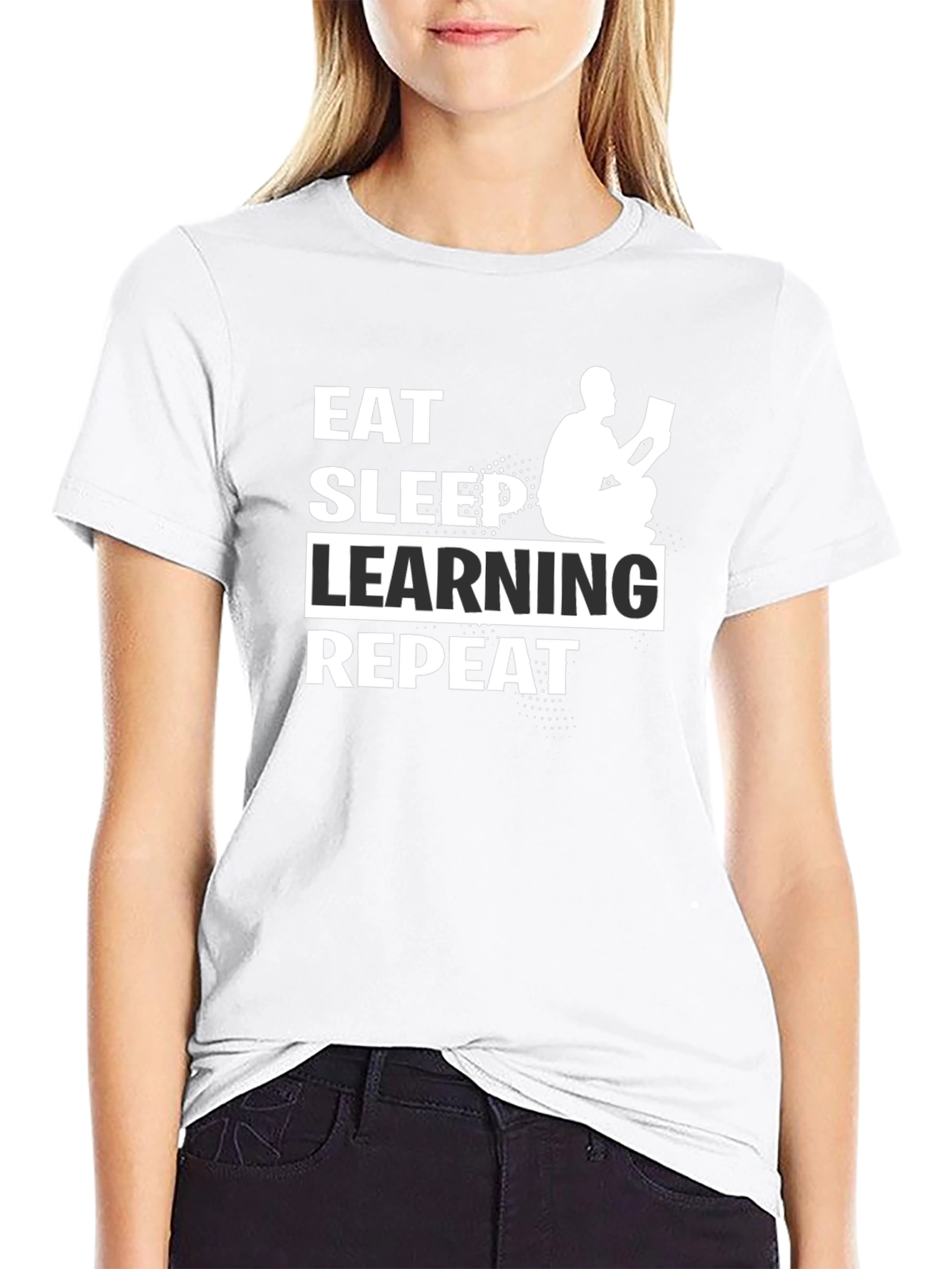 Eat Sleep Learning Repeat Black T-Shirt