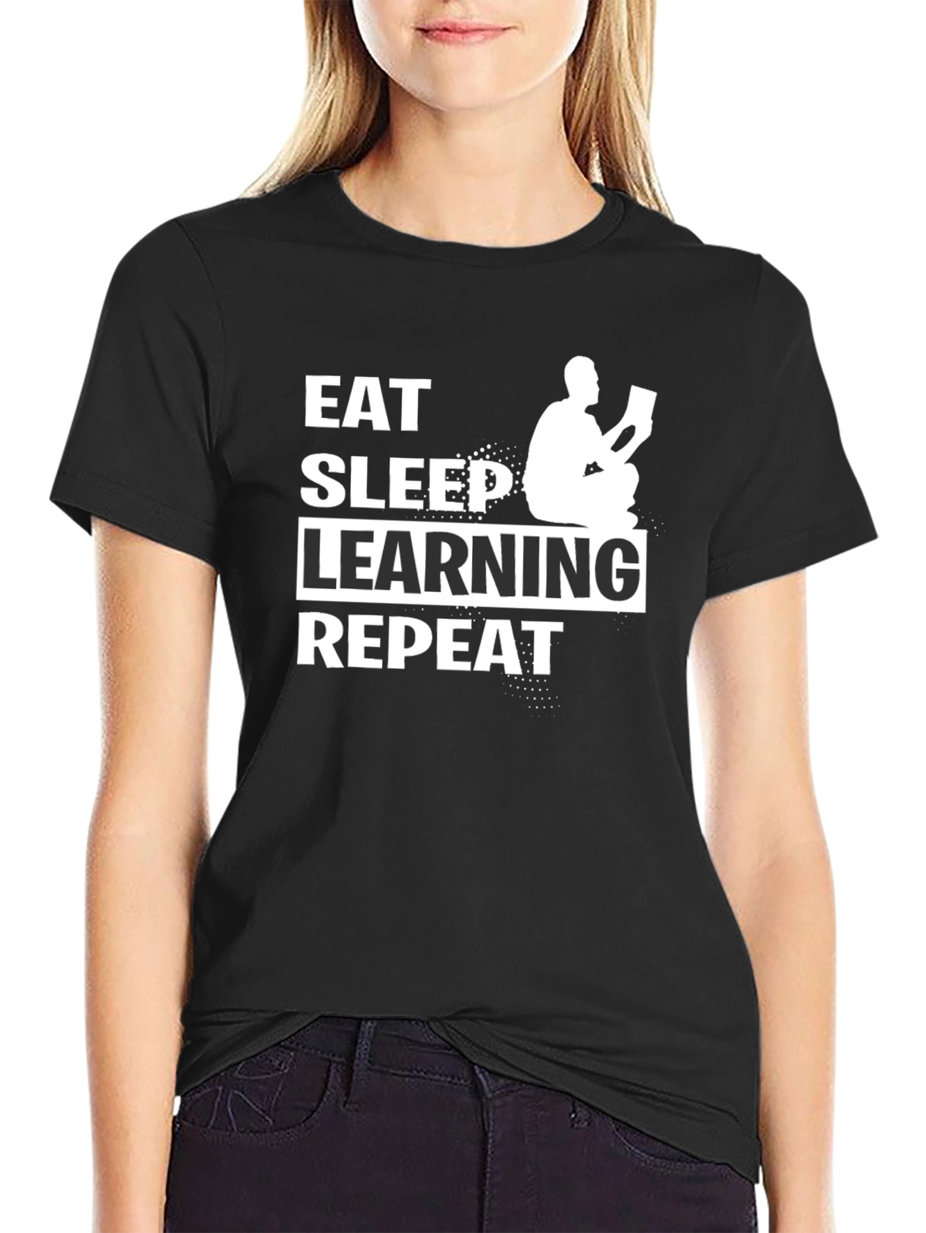 Eat Sleep Learning Repeat Black T-Shirt