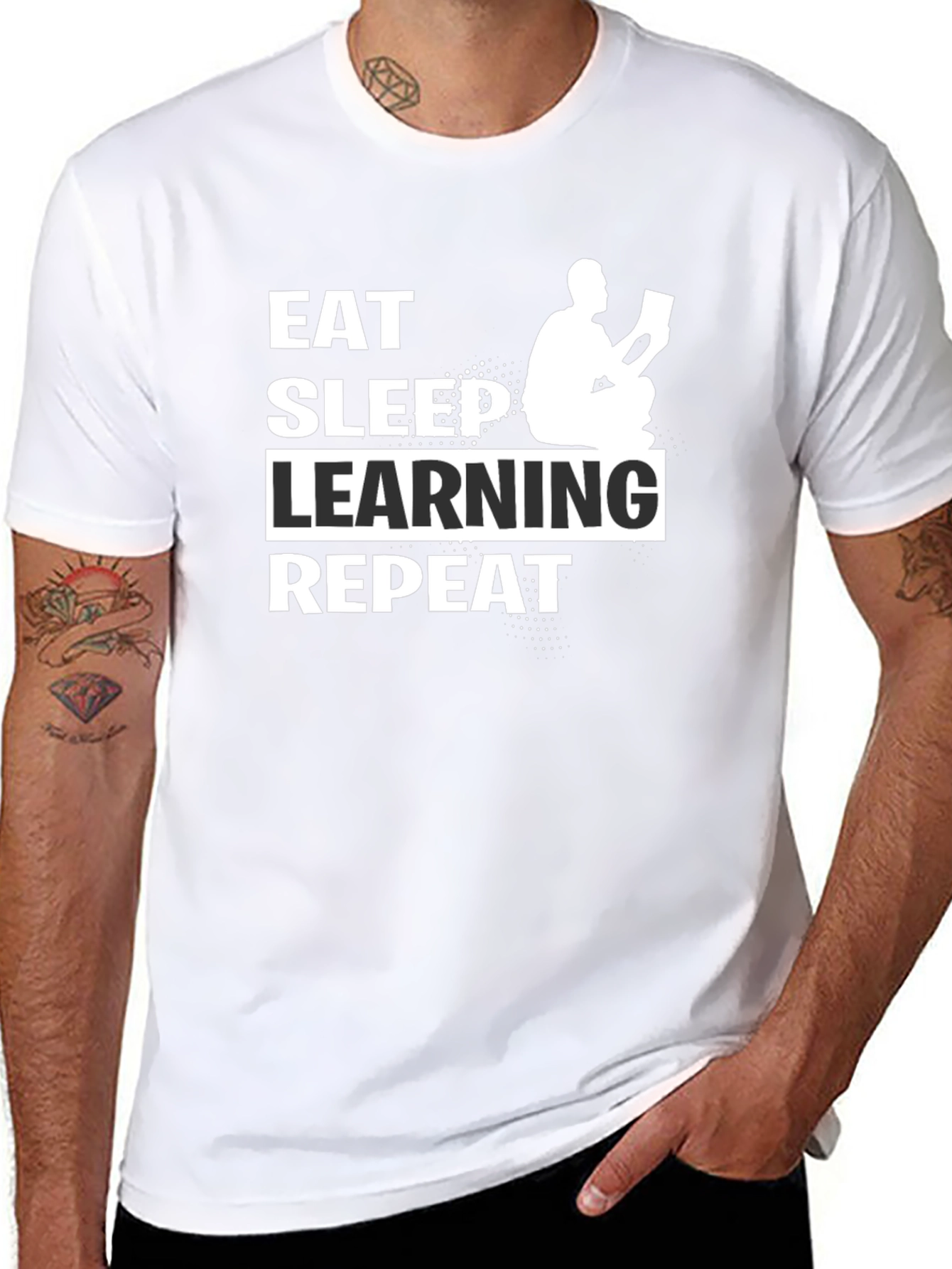 Eat Sleep Learning Repeat Black T-Shirt