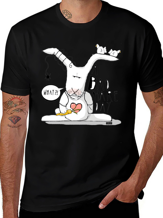 Bad Hare Day Tee - Funny Cartoon Rabbit Graphic T-Shirt