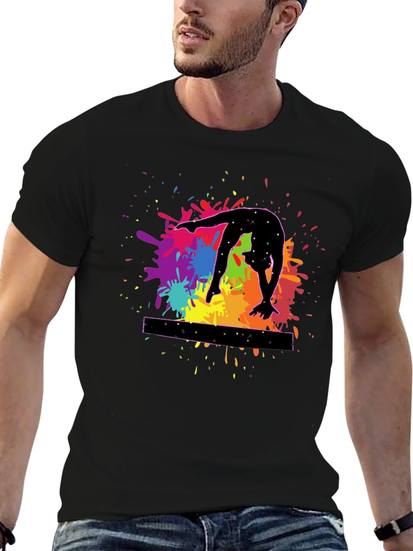 Gymnast Splash T-Shirt - Balance Beam Tee