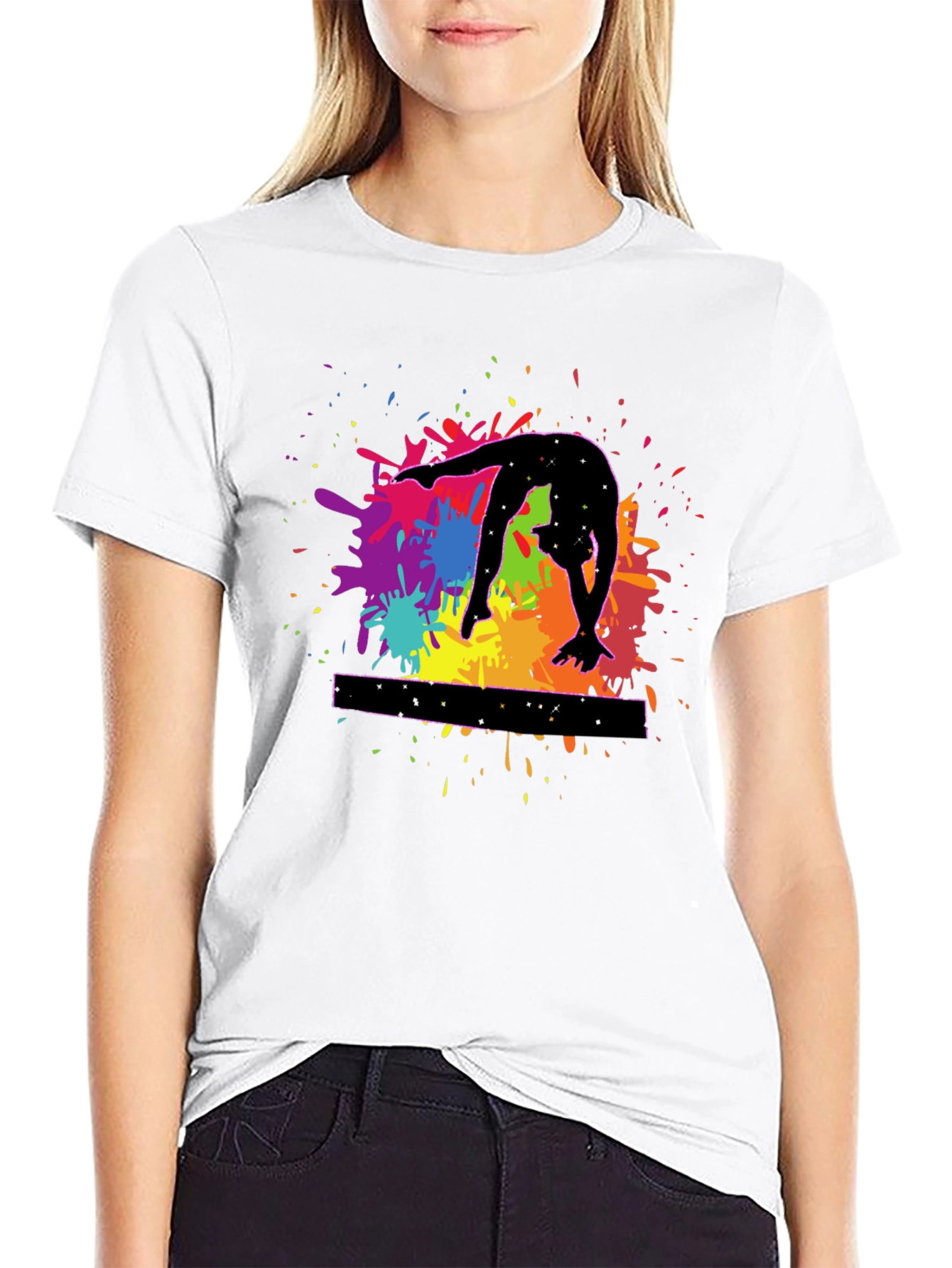Gymnast Splash T-Shirt - Balance Beam Tee
