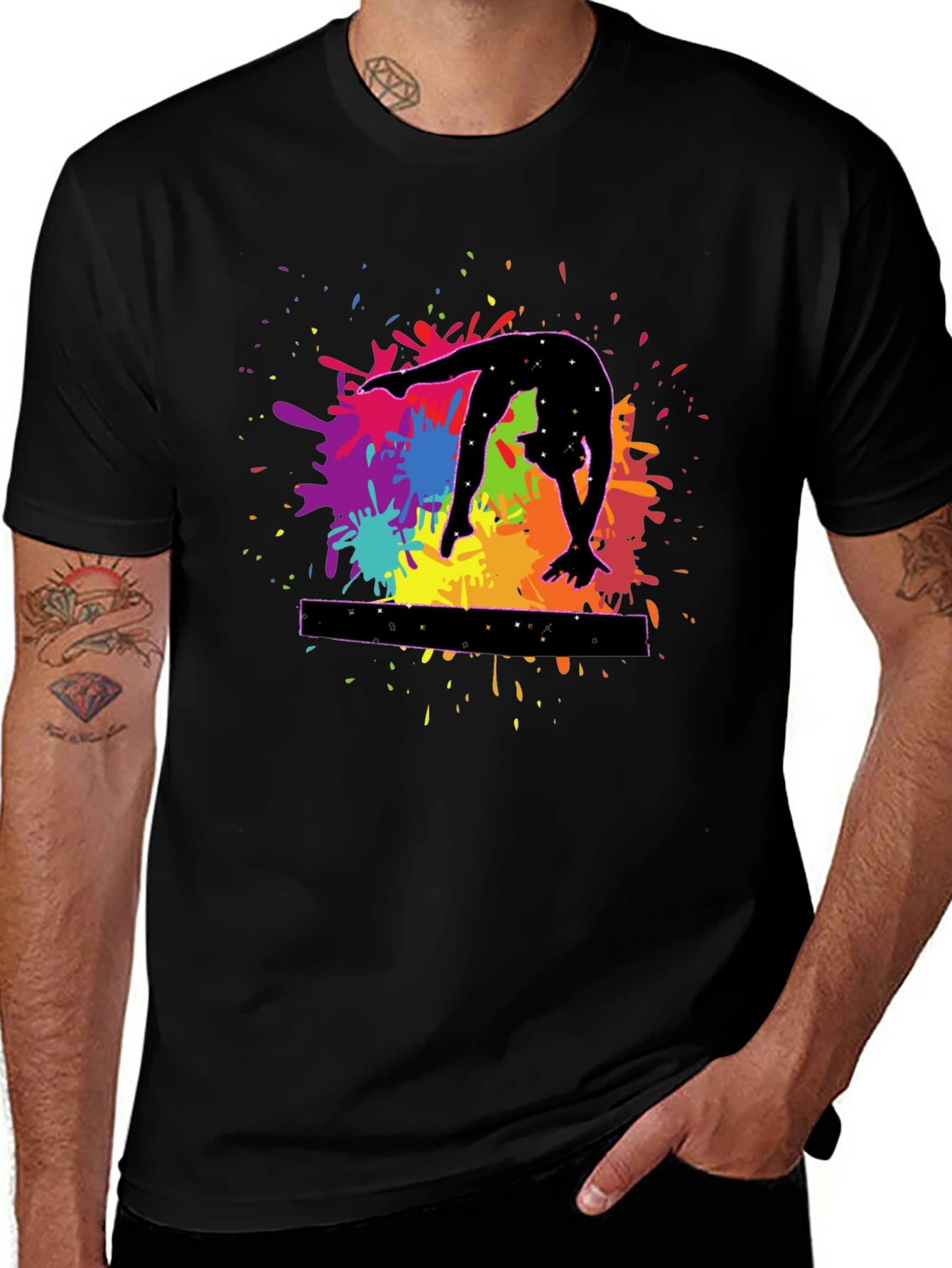 Gymnast Splash T-Shirt - Balance Beam Tee