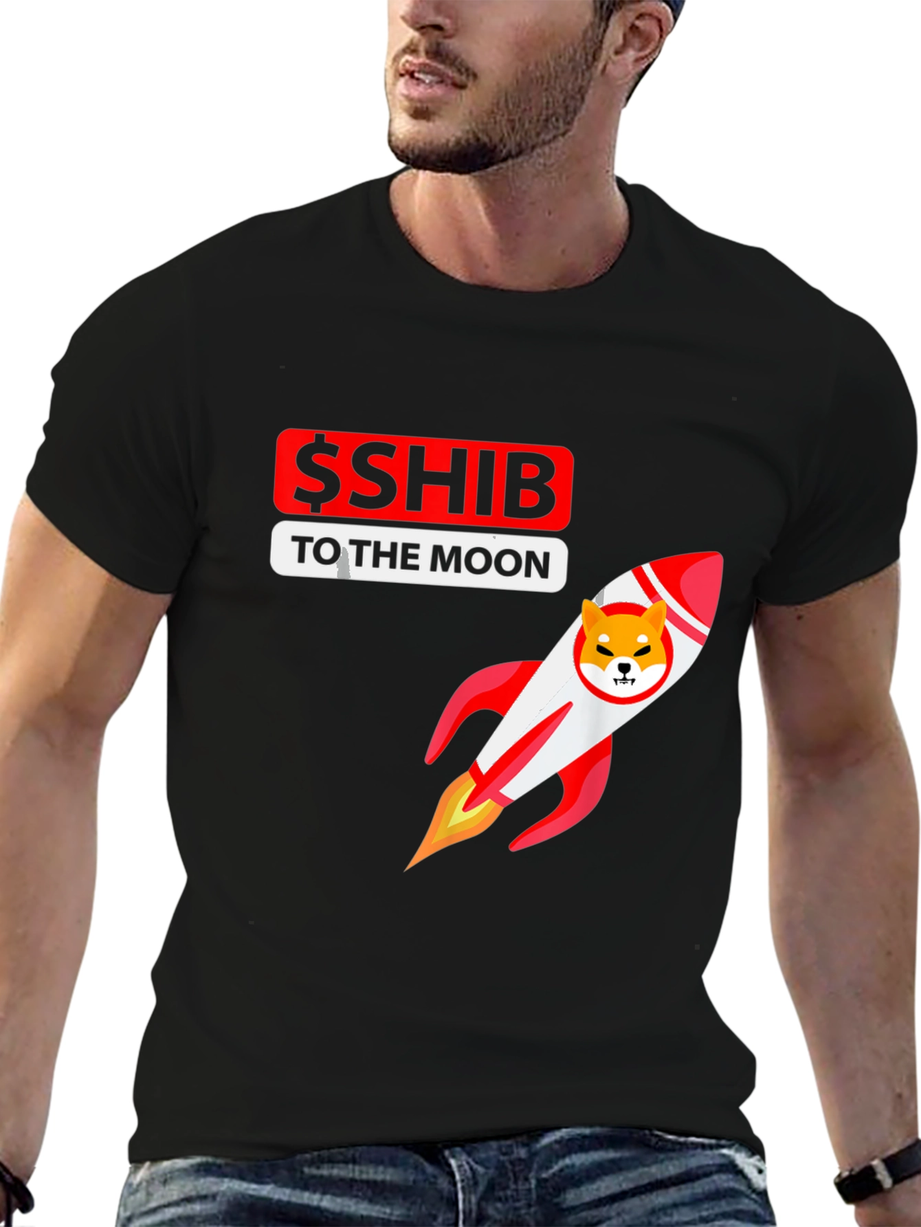 Shiba Inu Coin Rocket T-Shirt - Crypto Meme Tee