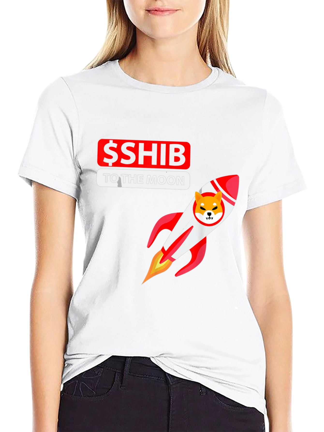 Shiba Inu Coin Rocket T-Shirt - Crypto Meme Tee