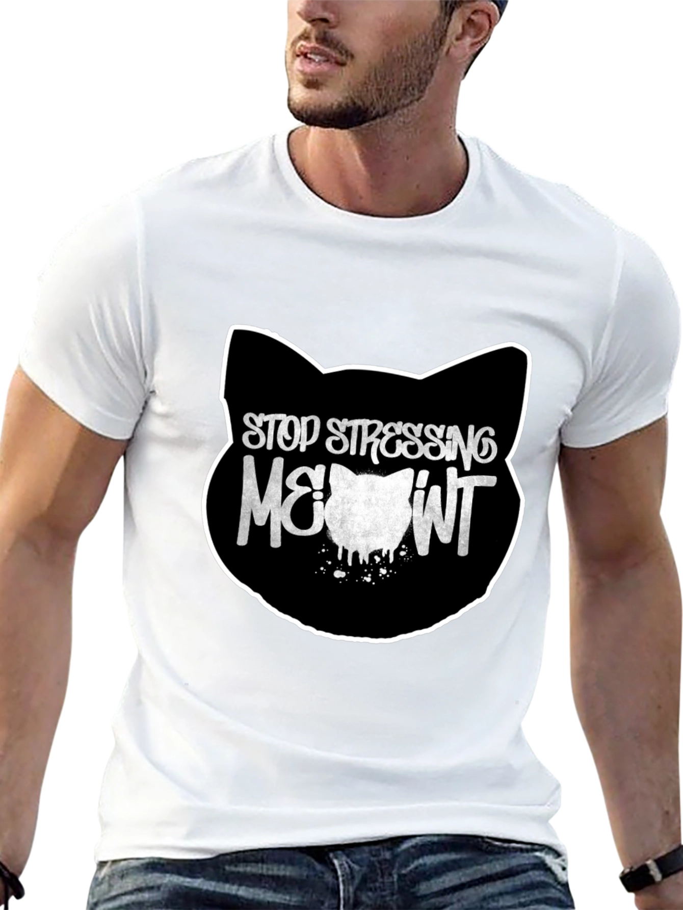 Stop Stressing Meownt T-Shirt - Funny Cat Lover Tee