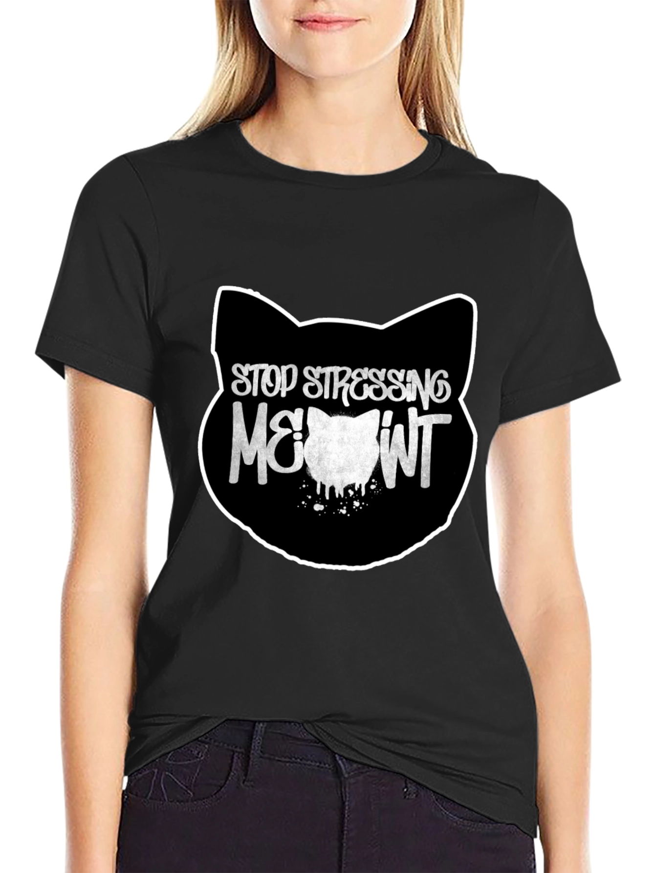 Stop Stressing Meownt T-Shirt - Funny Cat Lover Tee